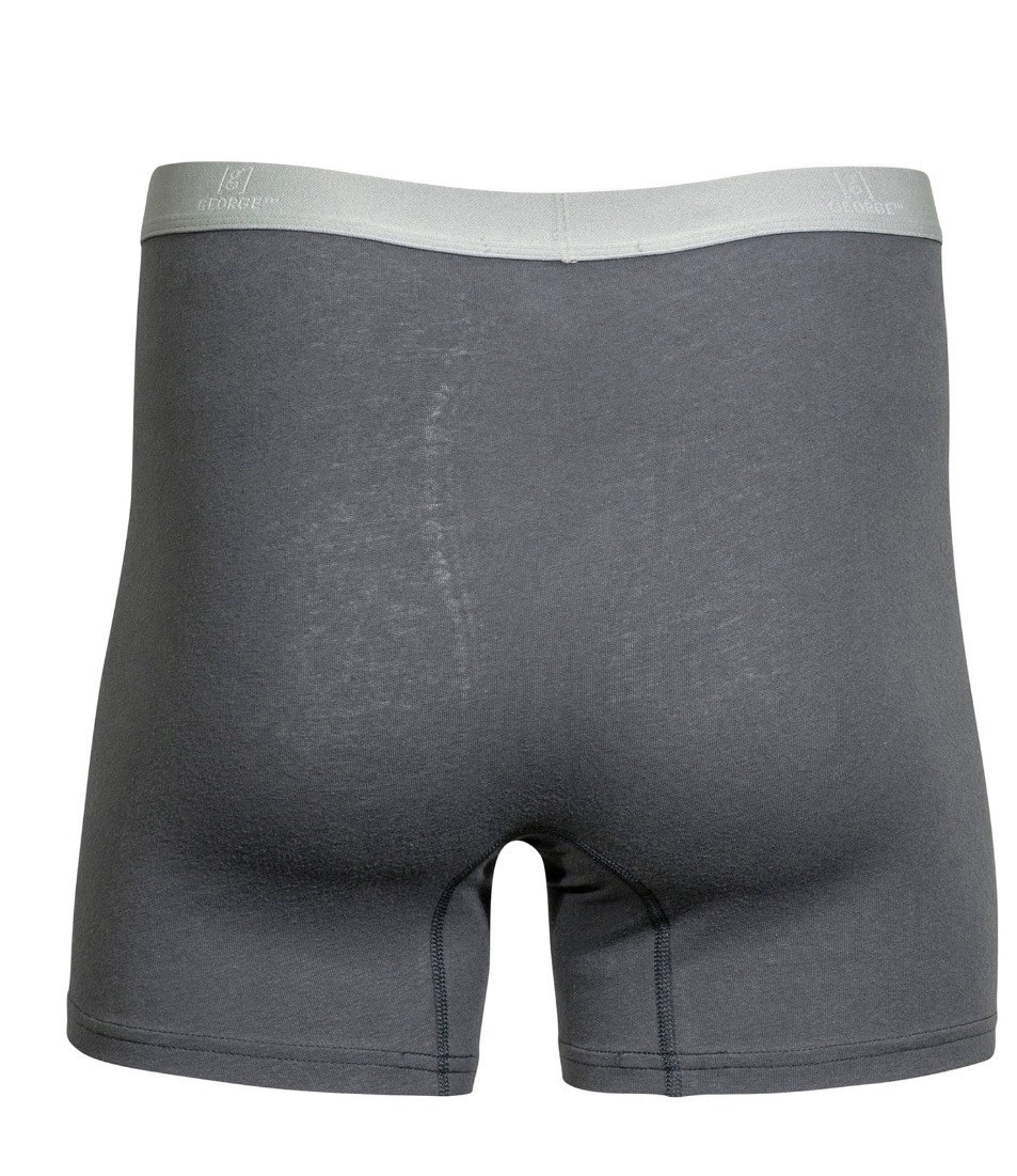 Mens George (6) Pack Black & Gray Stretch Boxer Brief Size: XL (40-42) NWT