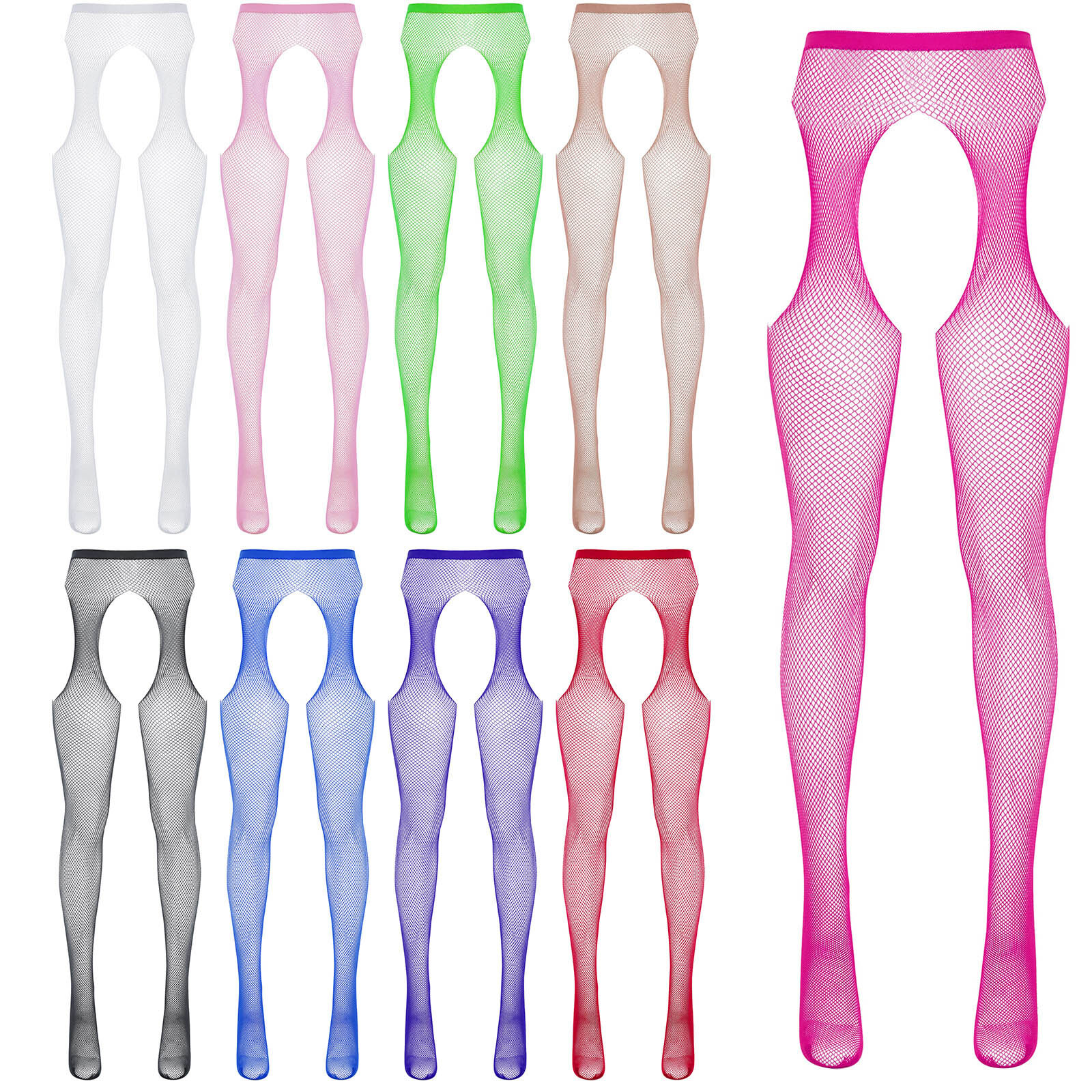 US Women’s Stretch Hollow Out Leggings Tight Footed Pants See-through Stockings