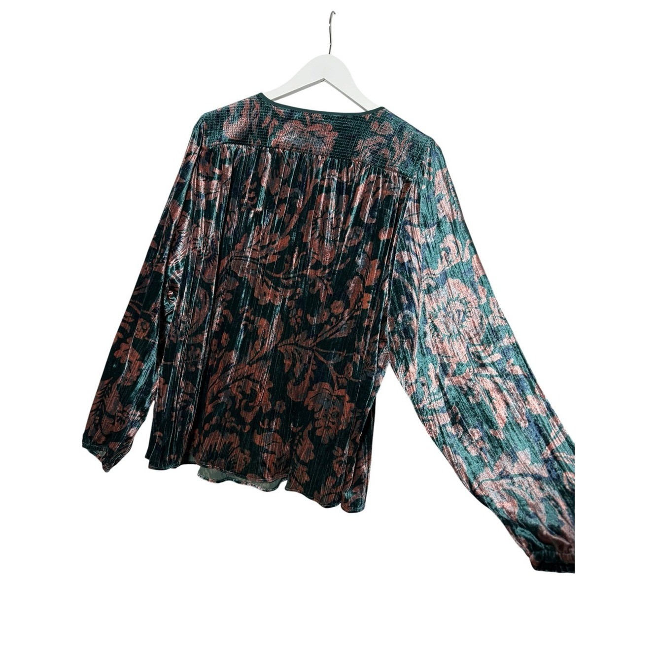 Anthropologie Faustine Velvet Peasant Blouse Size XL
