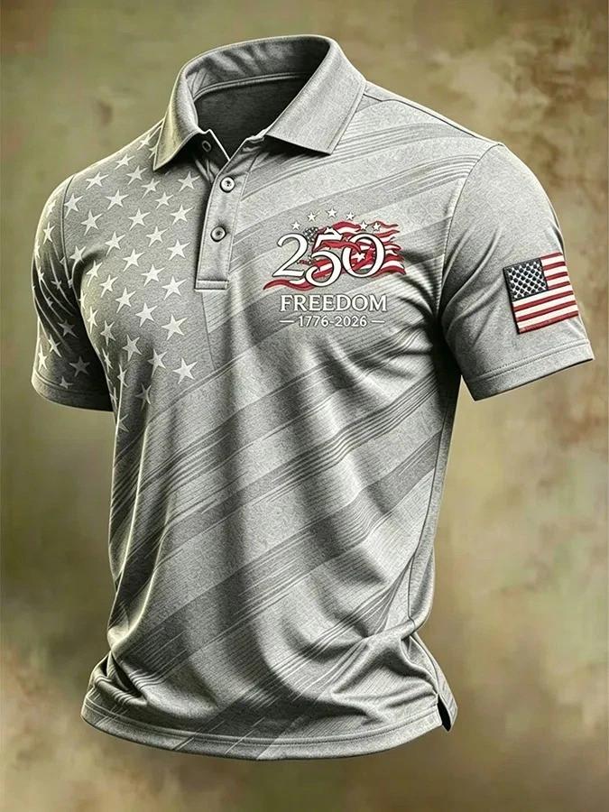 American Flag Patriotic Polo Shirt 250th Anniversary Polo Shirt 1776-2026 #3