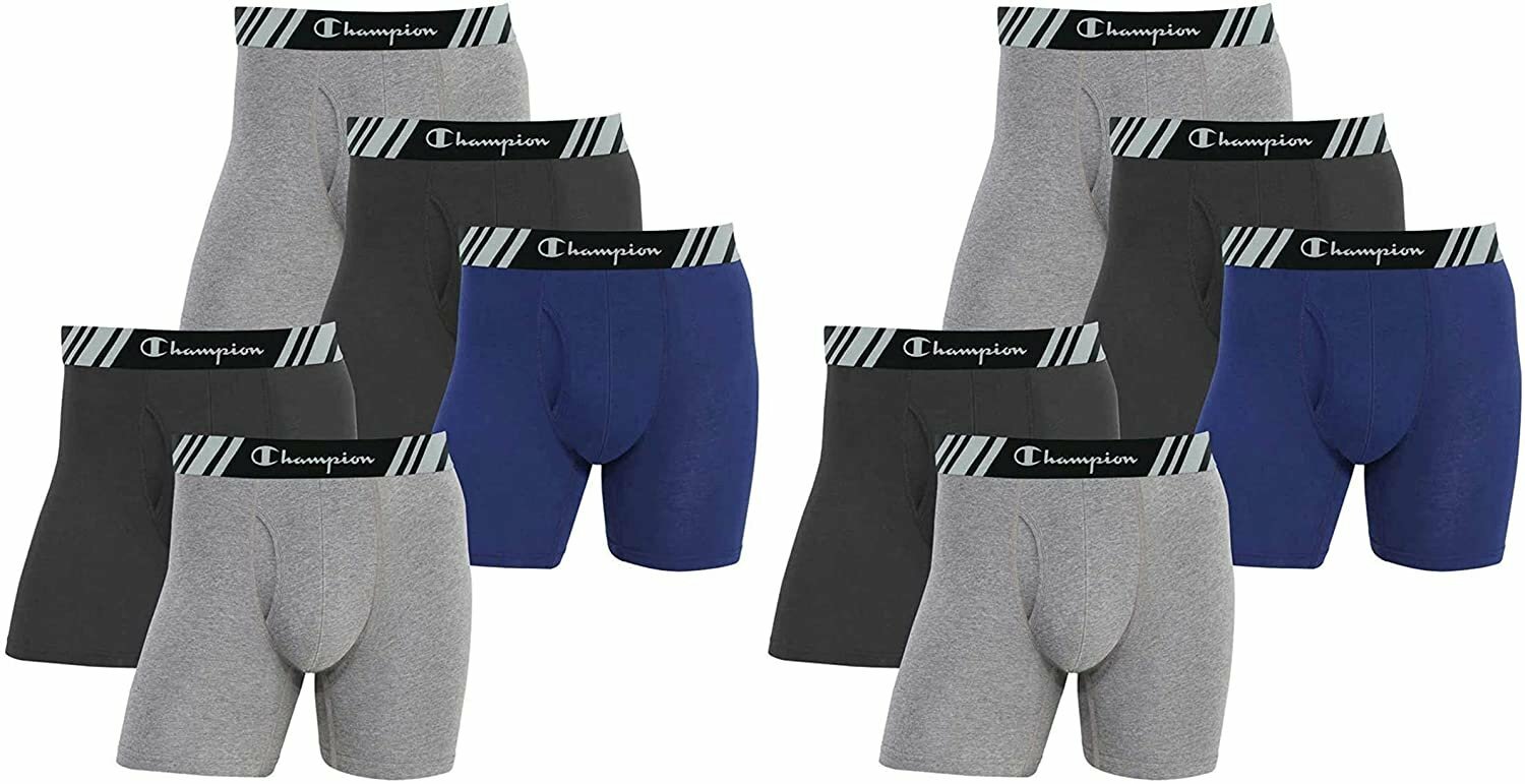 Champion Elite Men’s Boxer Briefs 10-Pack All Day Comfort Double Dry X-Temp…
