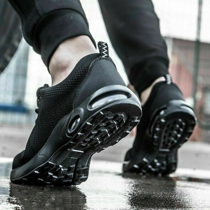 Mens Non Slip Work Shoes Steel Toe Boots Lightweight Breathable Safety Sneaker