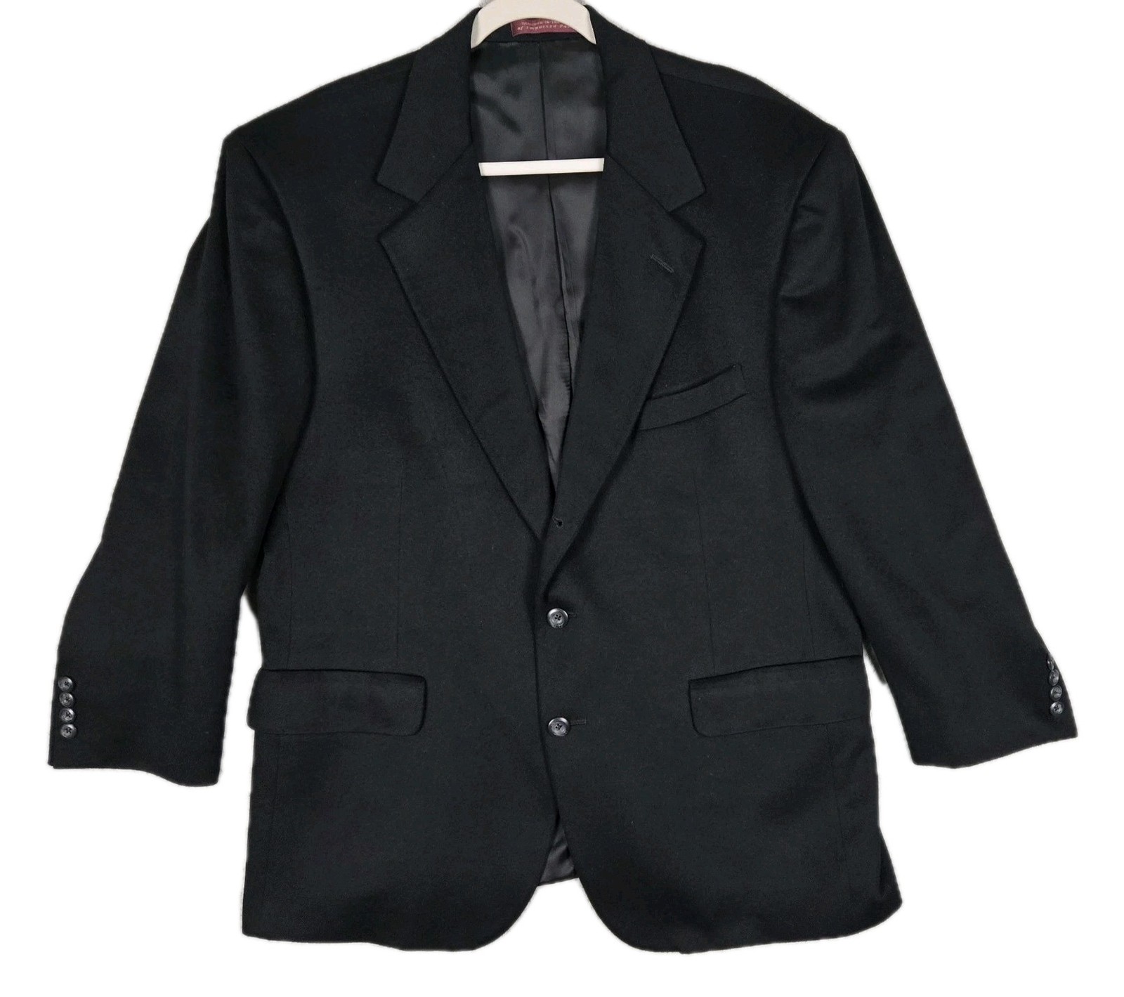 Nordstrom Loro Piana 100% Cashmere Black 3/2 Roll Single Vented Blazer Size 44S