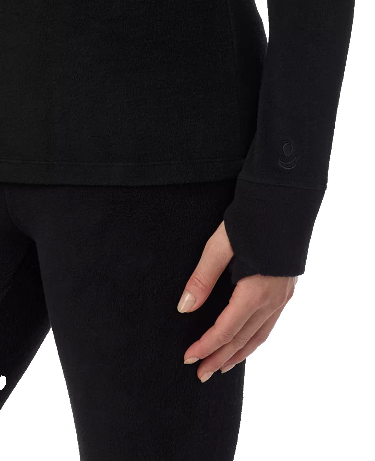 CUDDL DUDS Fleece Wear Long Sleeve Half Zip Hoodie sz M Medium (10-12) Black