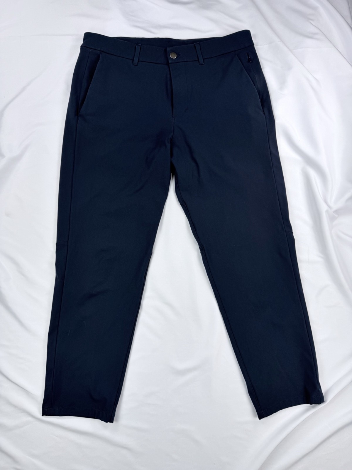 lululemon Commission Pant Slim 33 Navy Warpstreme Mens Pants Hemmed 26
