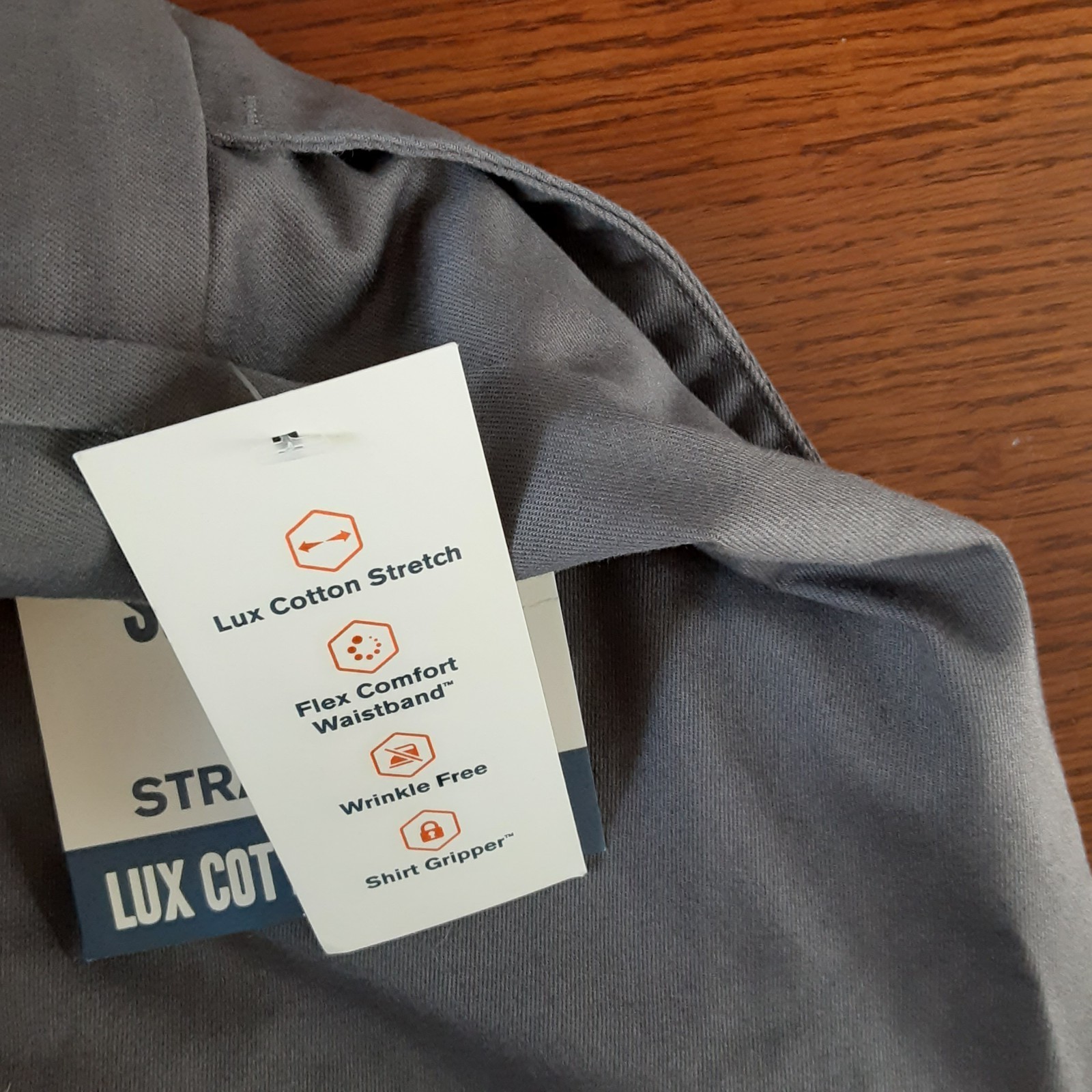 Dockers Mens Straight Fit Signature Khaki Lux Cotton Stretch Pant Gray 40X30 New