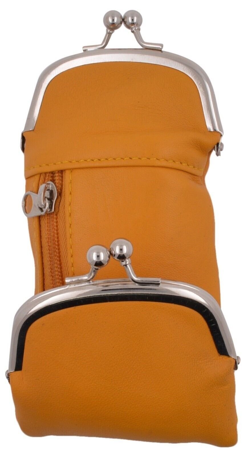 Yellow Leather Purse Cigarette Pack Holder Pouch Case With Coin Purse