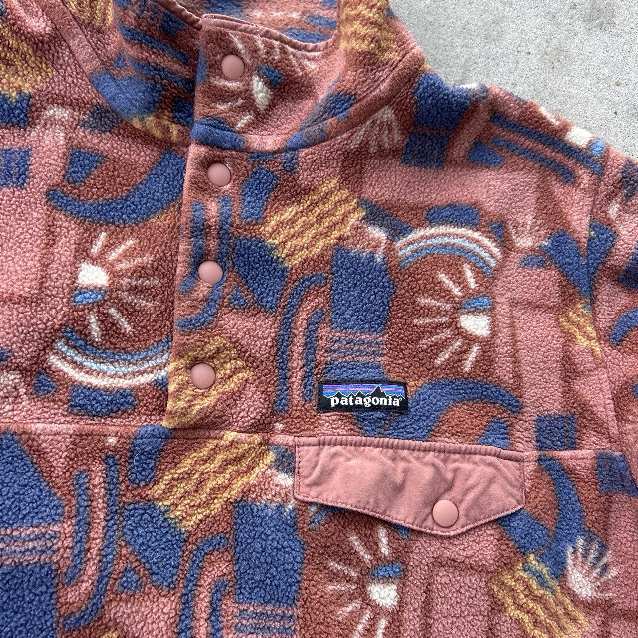 Patagonia Synchilla Snap on Fleece Pullover Canyon Block all over print