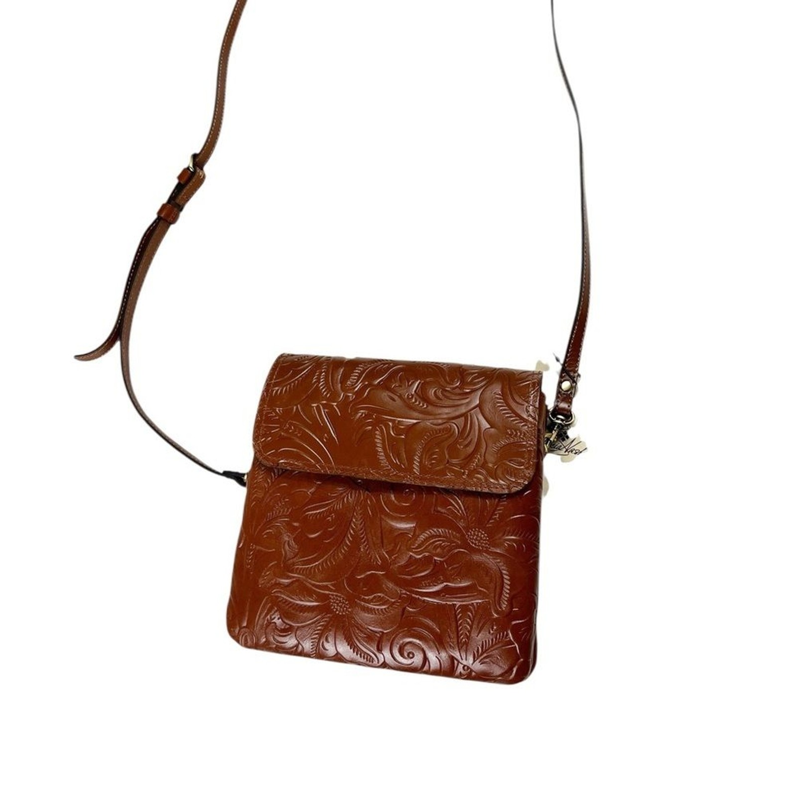 Patricia Nash Carmel Tooled Leather Crossbody Balluri Florence NWT Tiny Flaws