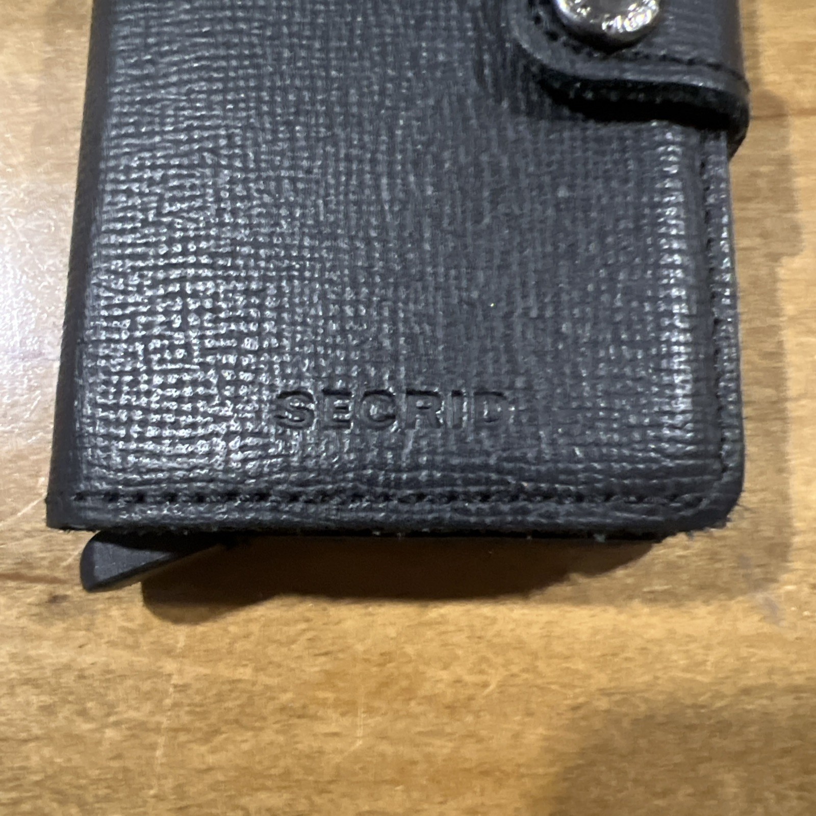 Secrid Black Leather Mini Wallet Folding Credit Card Protector for Men