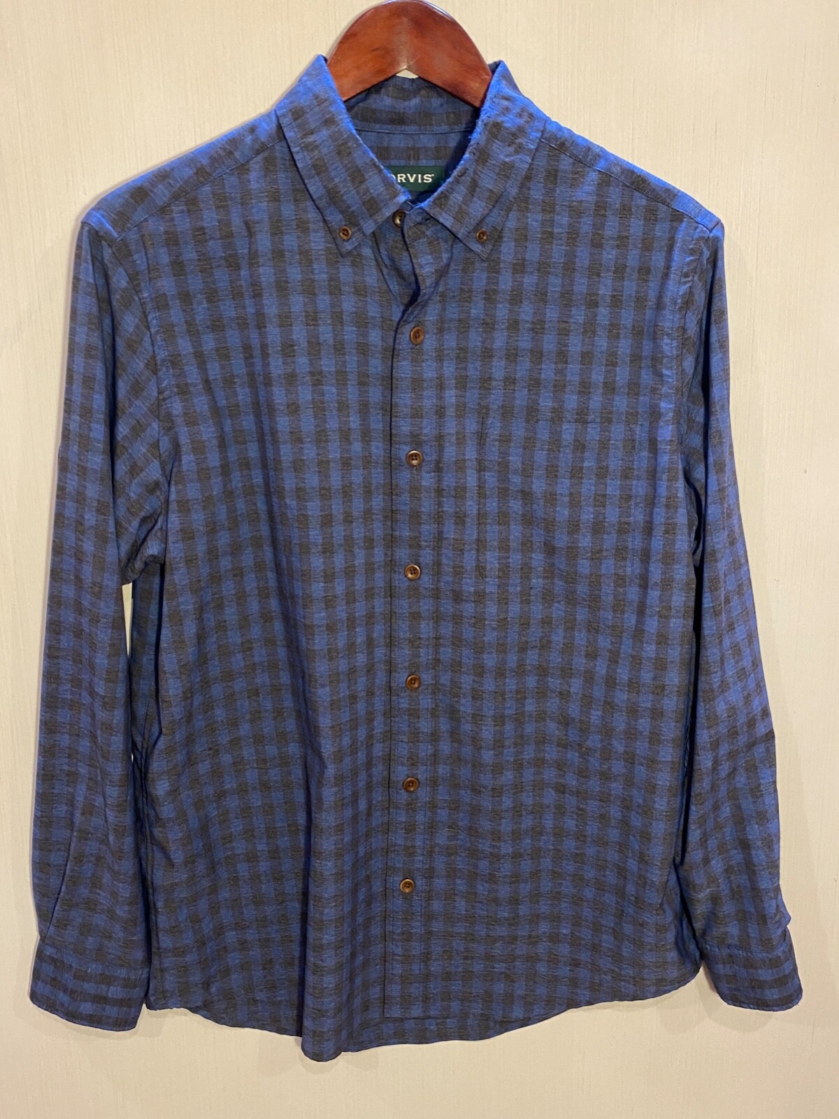 ORVIS Nylon Polyester Button Front Shirt Men’s Medium Classic Fit Checks