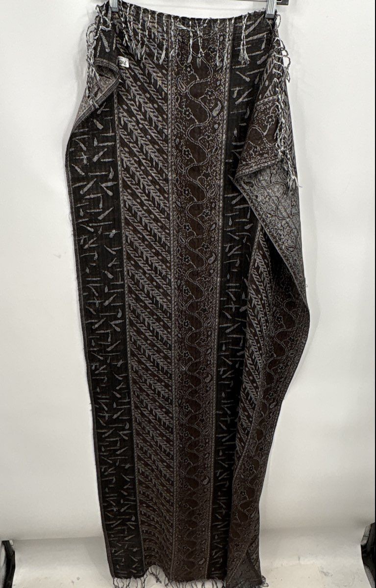 Pashmina Women’s Gray Black Floral Multifunctional Fringe Pashmina Scarf