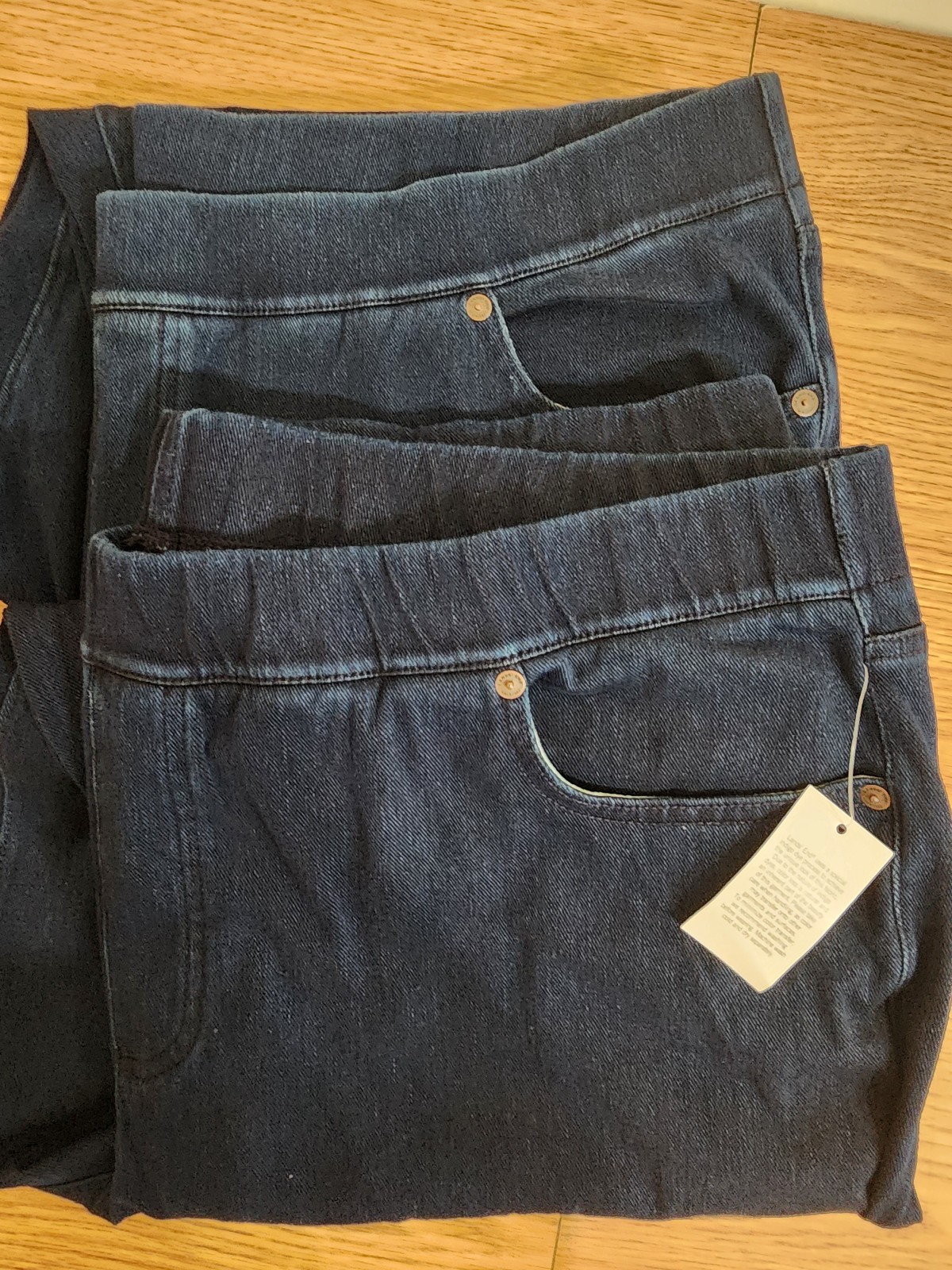 Lands’ End Starfish pull on Jeans 2X Plus Dark Indigo Wash Elastic Waist