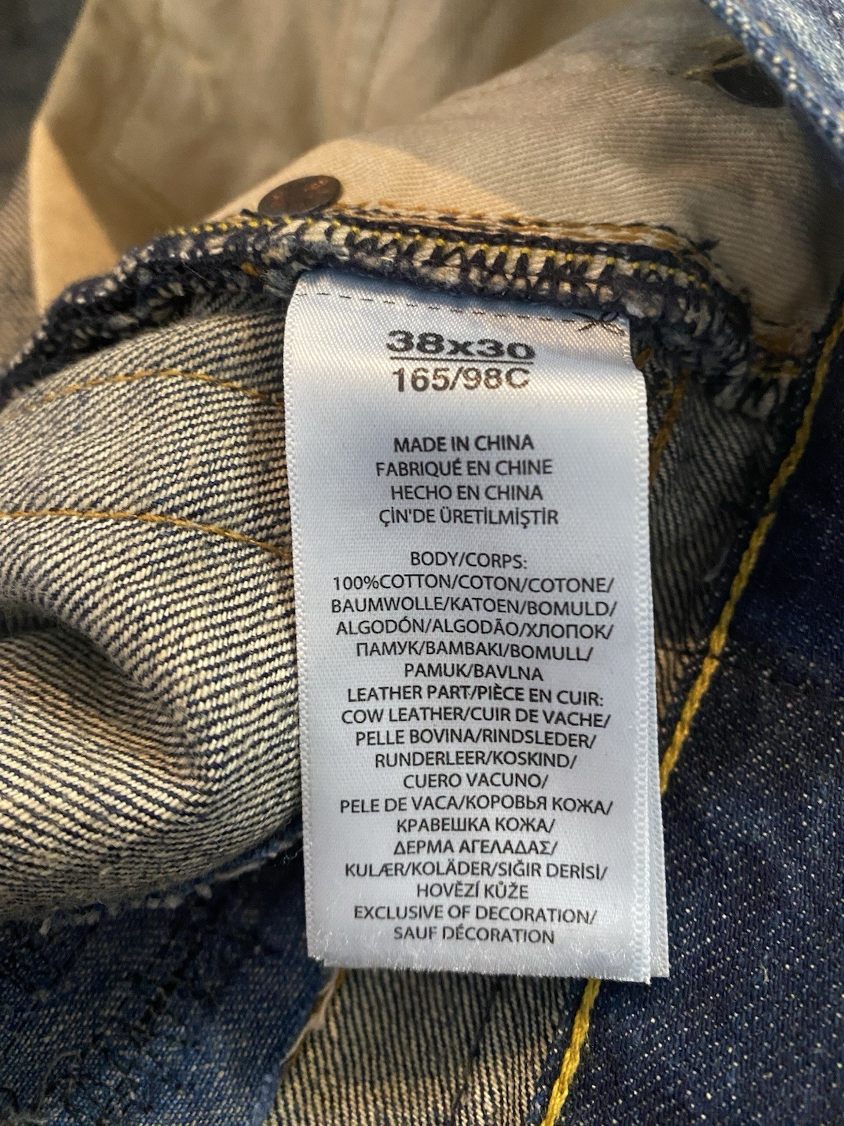 Polo Ralph Lauren The Sullivan Slim Patchwork Patch Denim Jeans Men’s 38 x 29