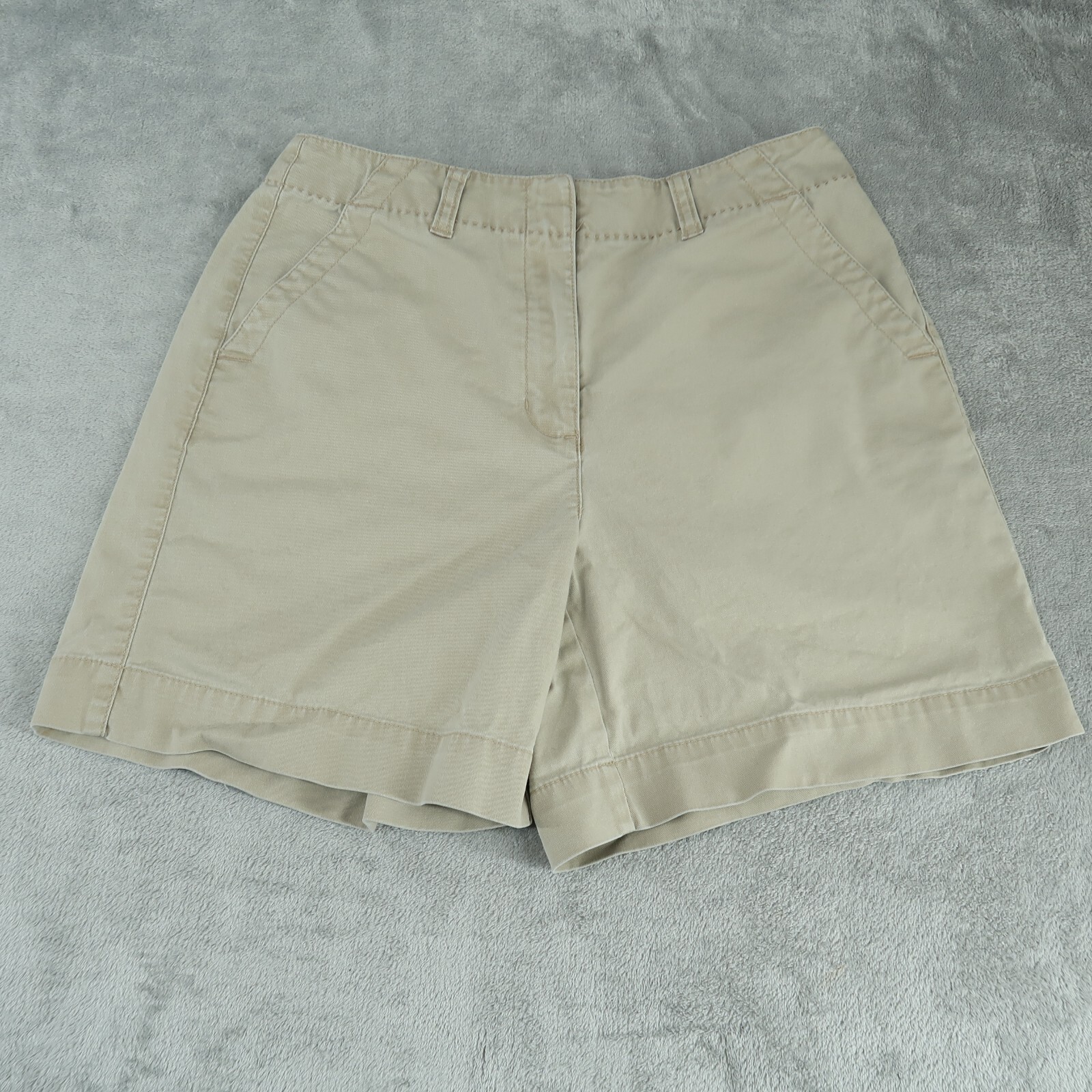 Talbots Chino Shorts Women’s 6-27×5.5 Non-Stretch Mid-Rise Flat-Front Beige