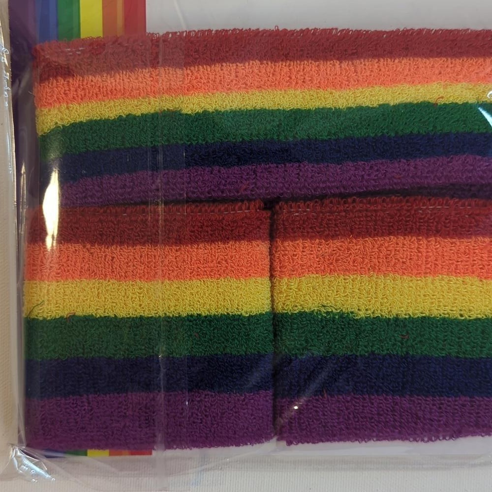 Season of Love Gay Pride Rainbow Sweatband Set NWT