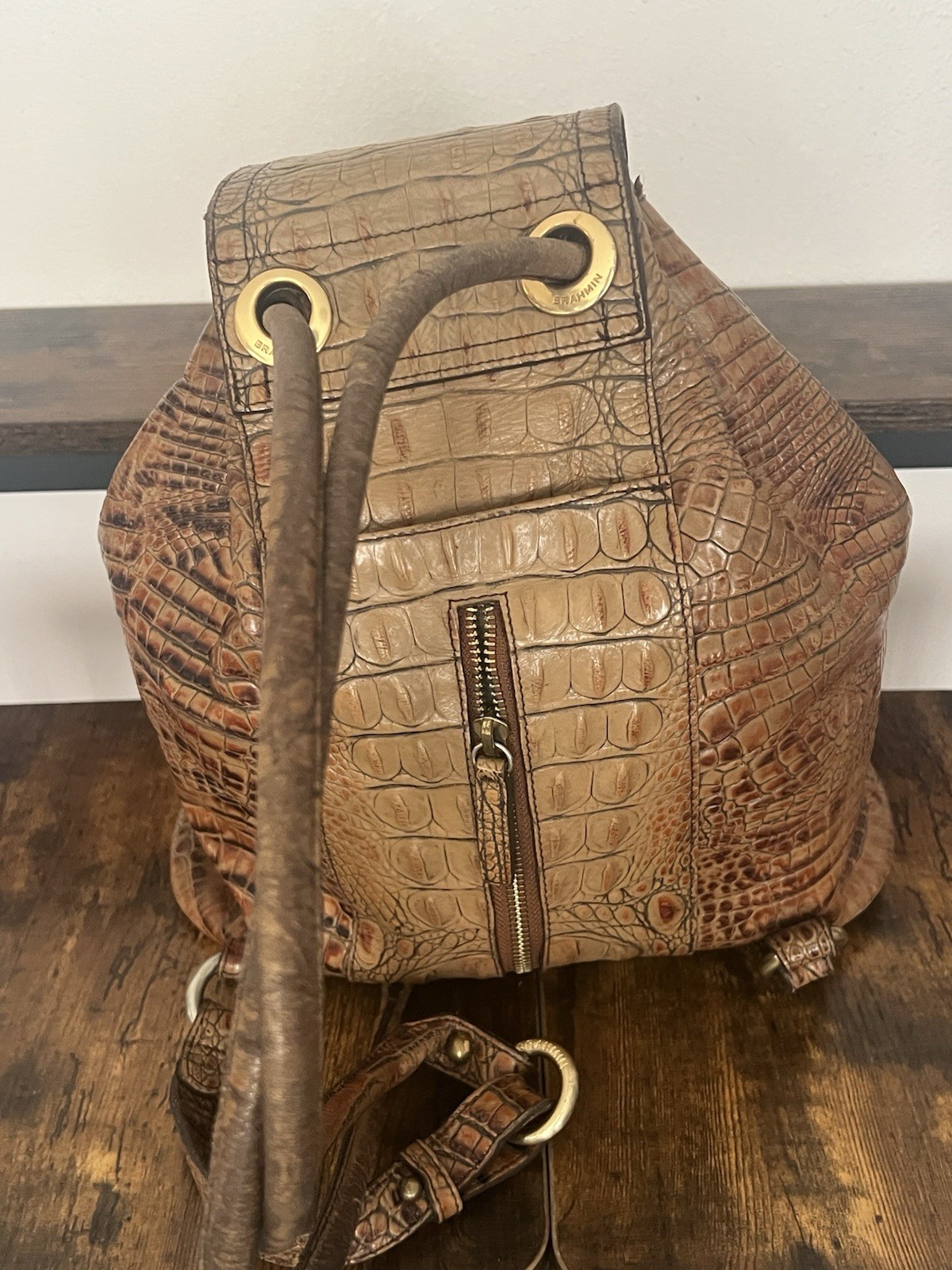 Brahmin Crocodile Leather Backpack/Shoulder bag