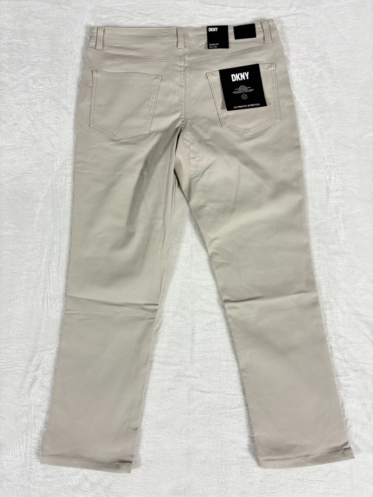 DKNY Stanton Pants Mens Beige Slim Fit Ultimate Two Way Stretch Comfort Outdoor