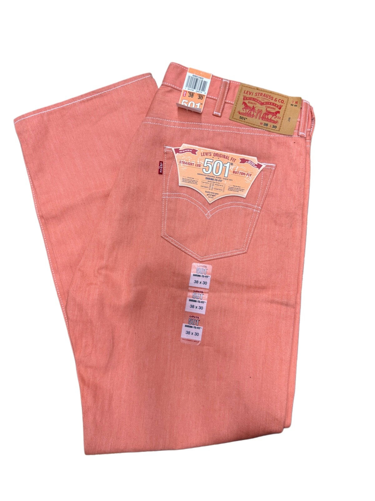 Levi’s Men’s 501 Shrink To Fit Original Fit Color Apricot Peach 005012403