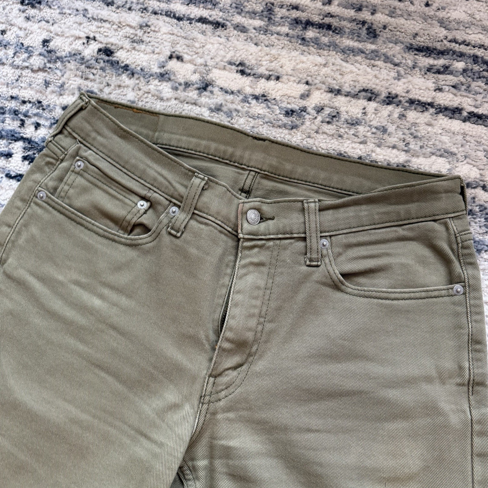 Levi’s 514 Jeans Men’s 33×32 Straight Fit Olive Green Denim 100% Cotton
