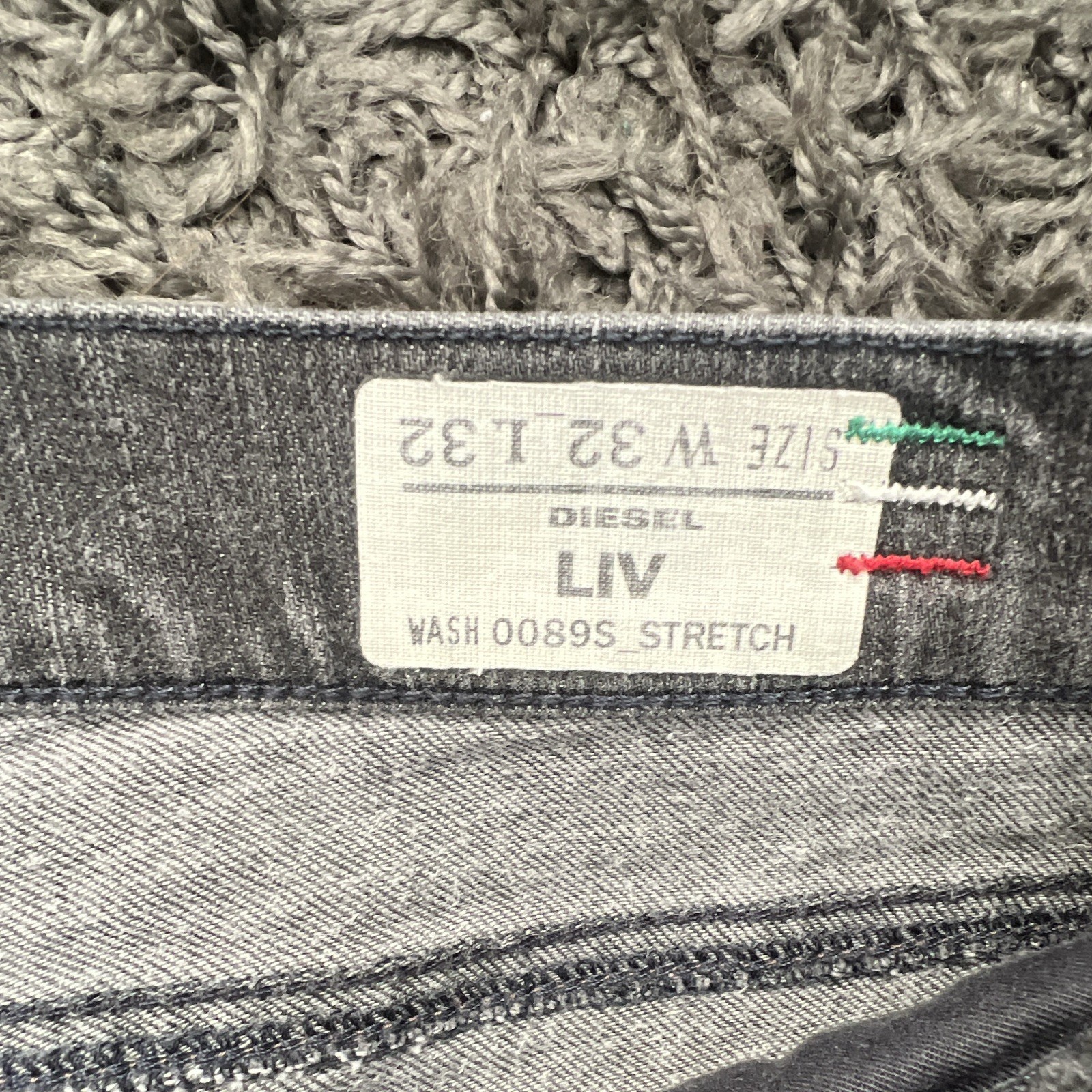 Diesel Gray Dark Wash Slim Skinny Jeans Stretch Denim 5-Pocket Low Rise
