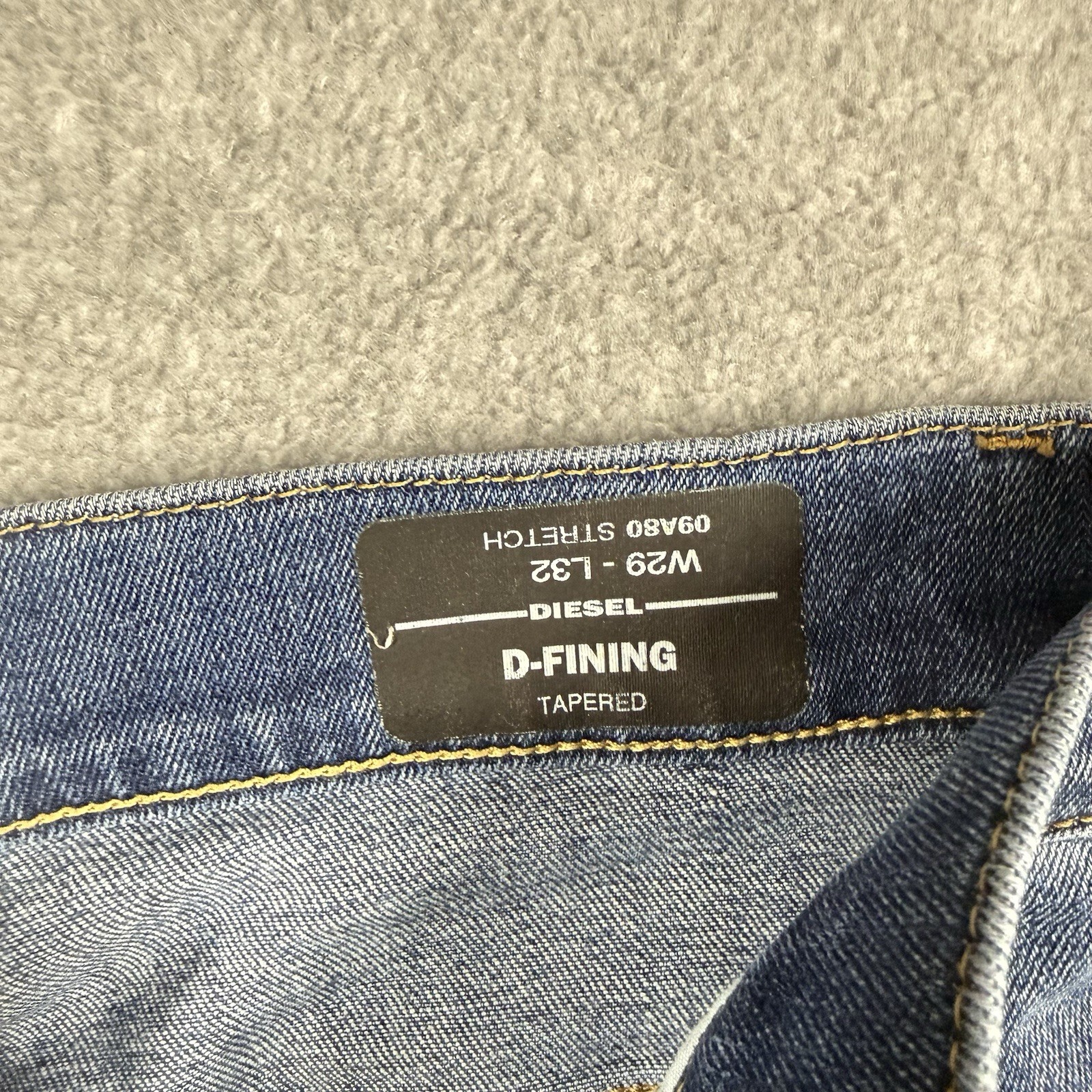 Diesel D-Fining Jeans Men 29×30 Blue Regular Tapered Stretch Medium Wash 09A80