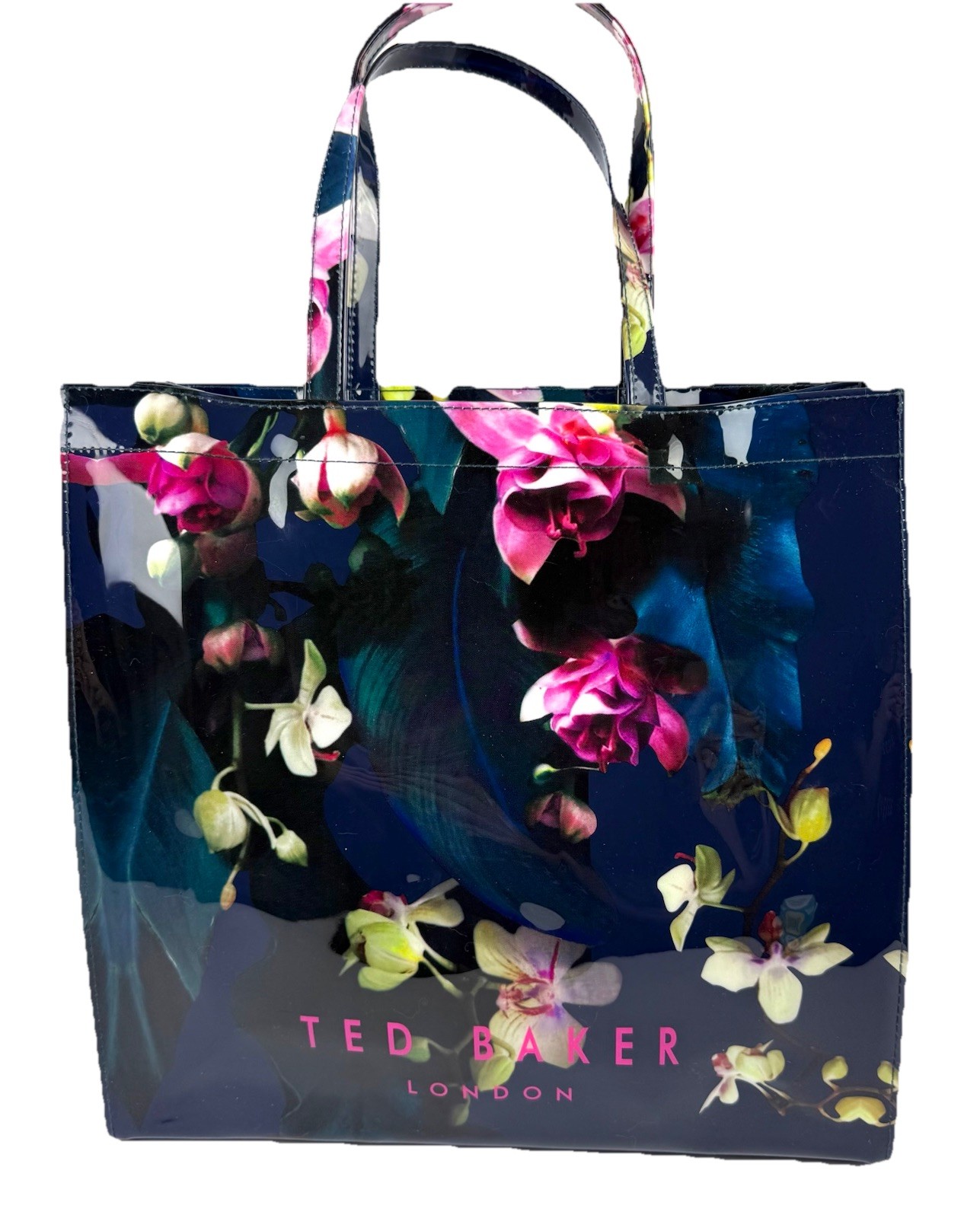 Ted Baker London Tote Bag Shoulder Bag Floral Vinyl Colorful Handbag NEW