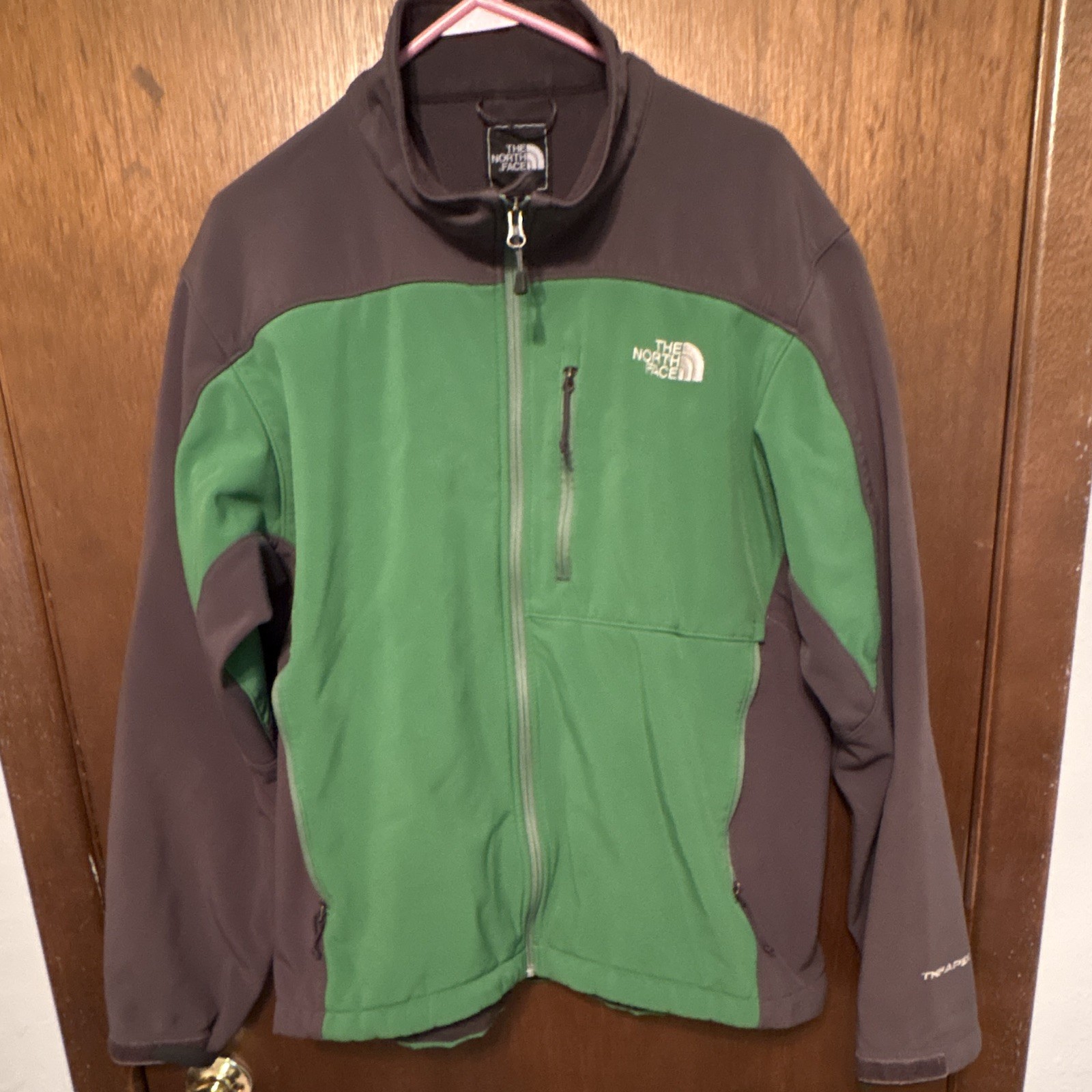 The North Face Men’s Green/Gray Colorblock Softshell Jacket L Full Zip