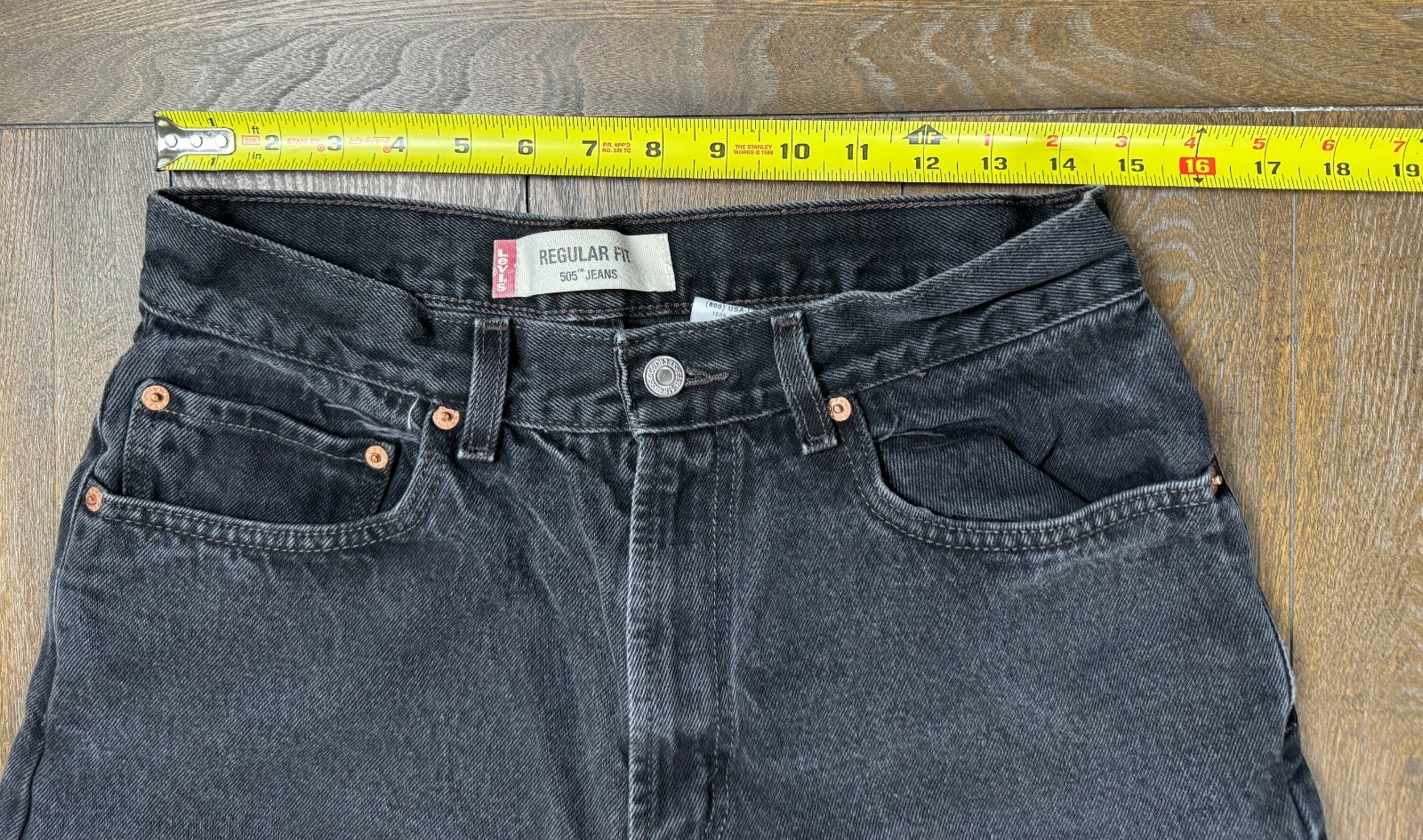 Levi’s 505 Regular Fit Jeans Men’s 33×30 Faded Black Charcoal Y2K