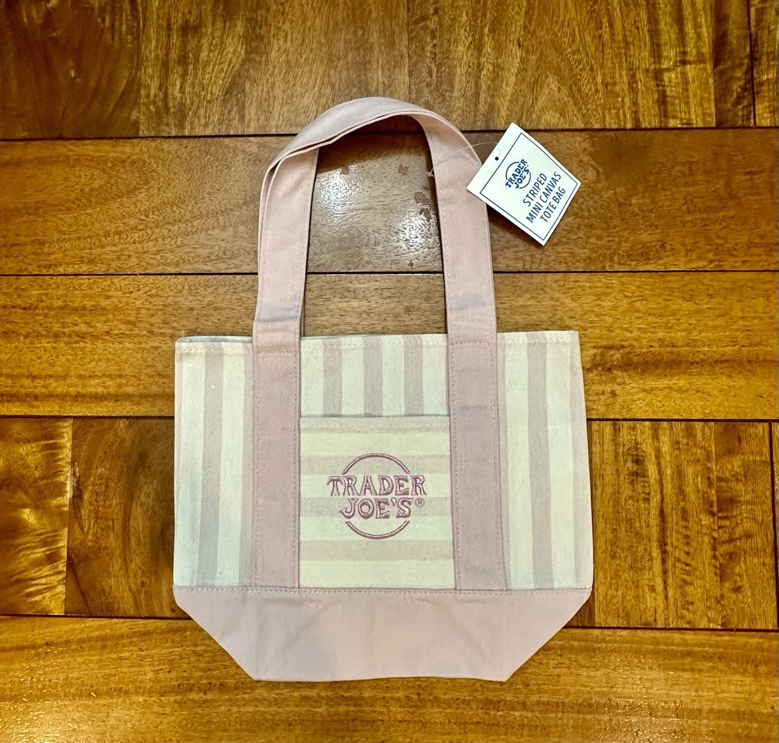Trader Joes Limited Edition Striped Mini Tote Complete Collection Lot Of 4