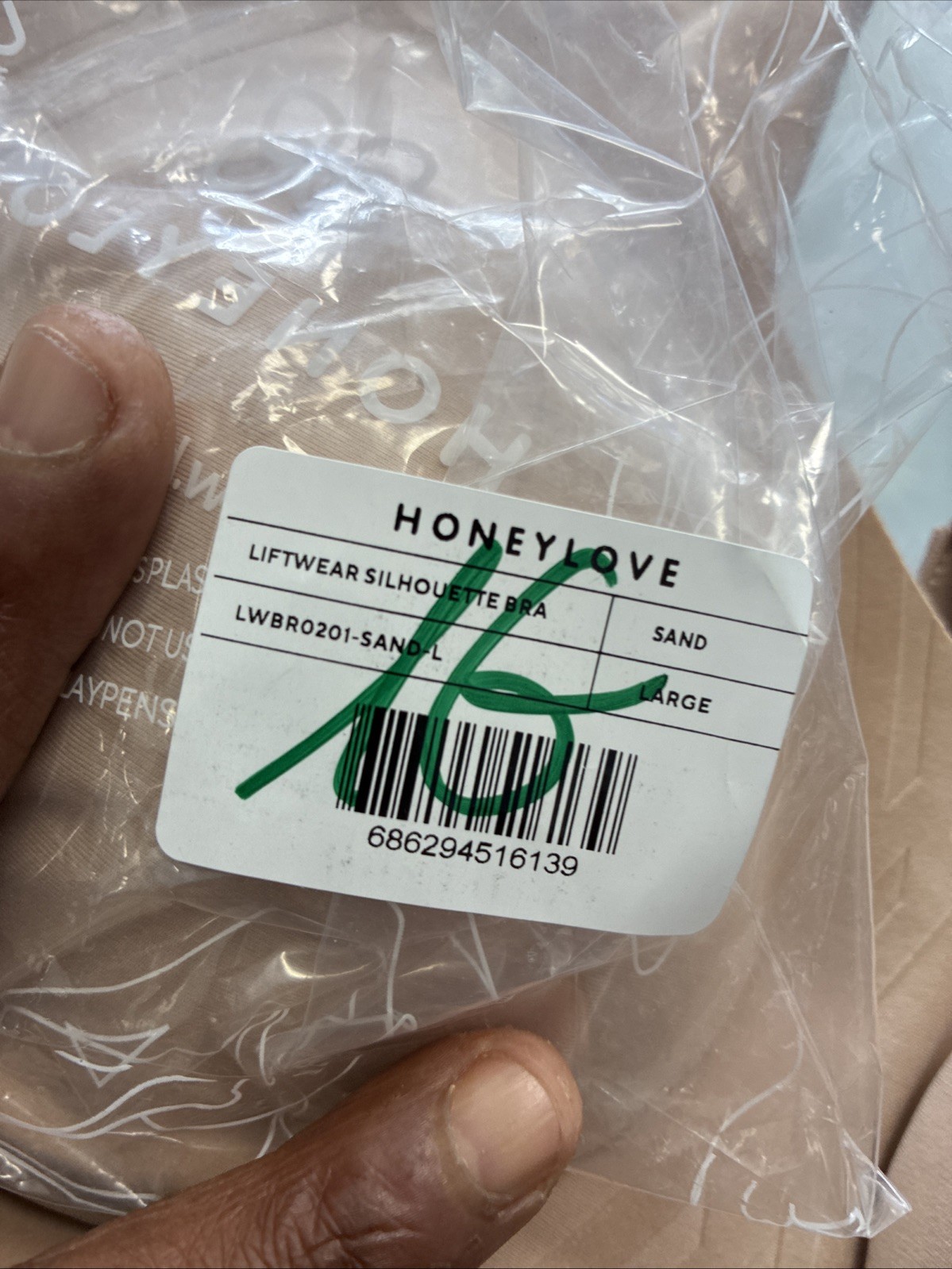 Honeylove Silhouette Wireless Convertible Bra| Color Sand| Size Large New NWT