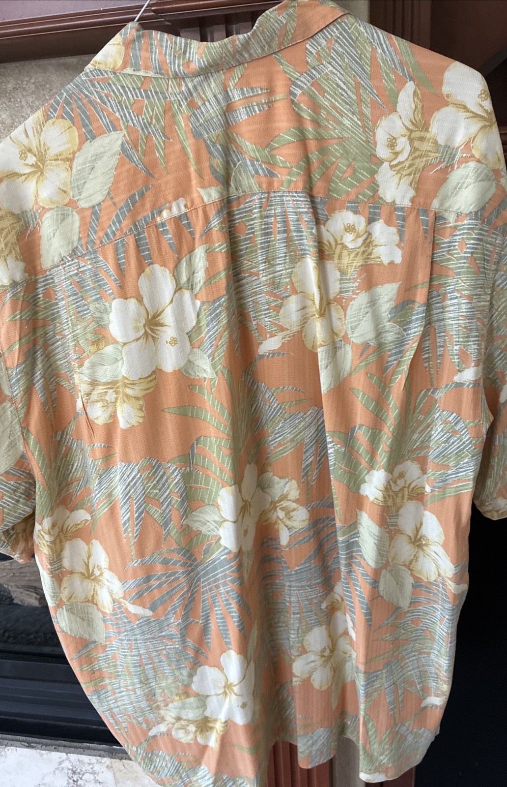 Vintage 90s Tommy Bahama Silk Shirt Hibiscus Flower Print Mens Size XXL
