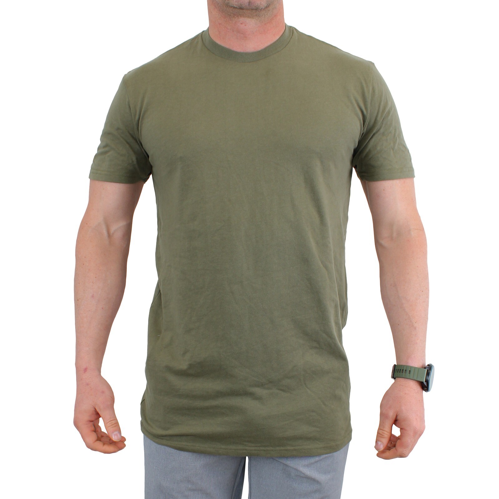 True Classic Mens Short Sleeve Shirt Longer Length Lightweight Cotton