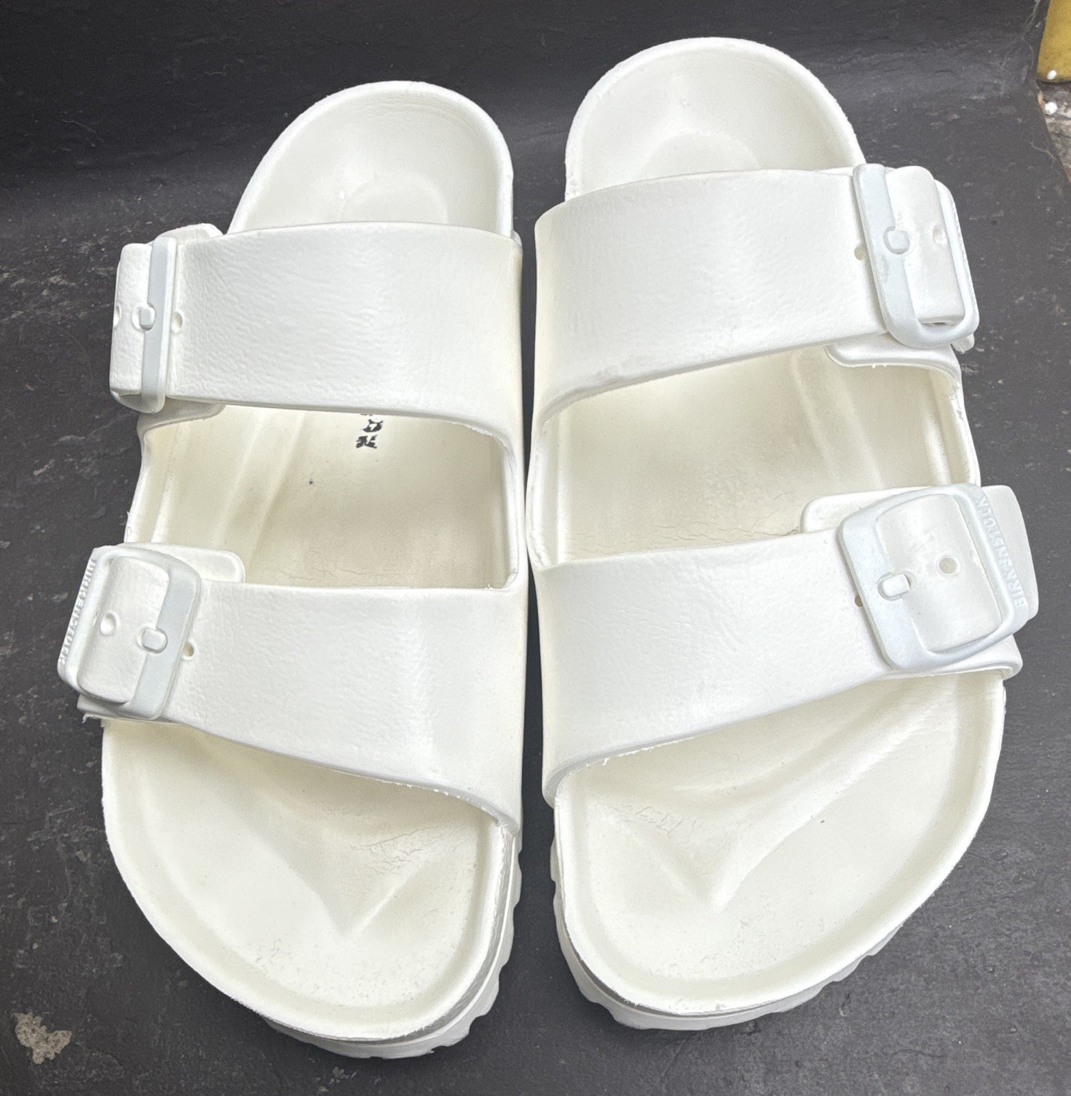 Birkenstock Arizona EVA White Double Strap Buckle Slide Sandals Unisex 6