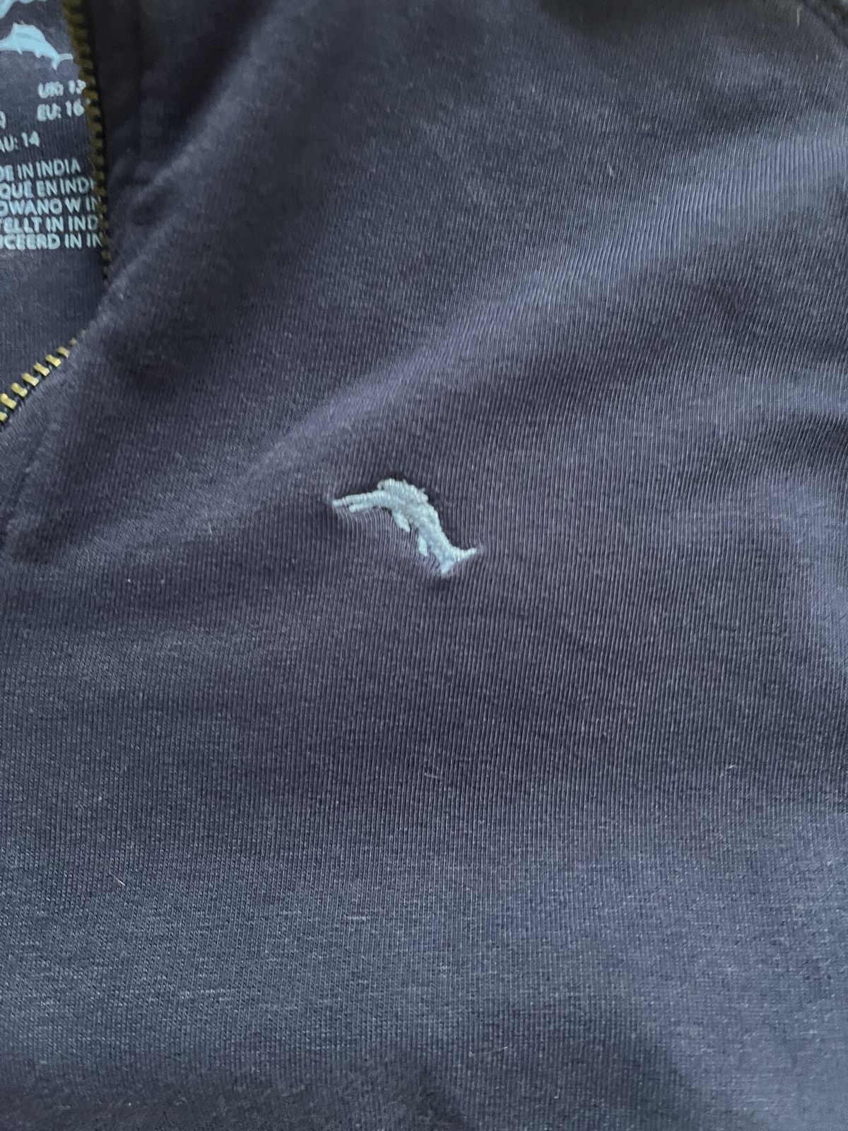 Tommy Bahama Boys’ Navy Quarter Zip Pullover Sweatshirt Size XL 14 Marlin Logo