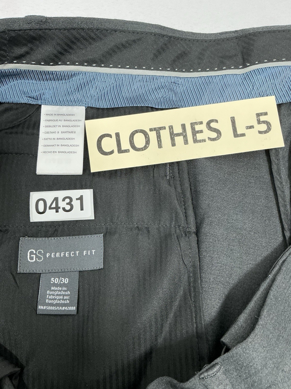Mens NWT GS Perfect Fit Dress Pants 50×30 Brown Gray Cuff Expandable Waist