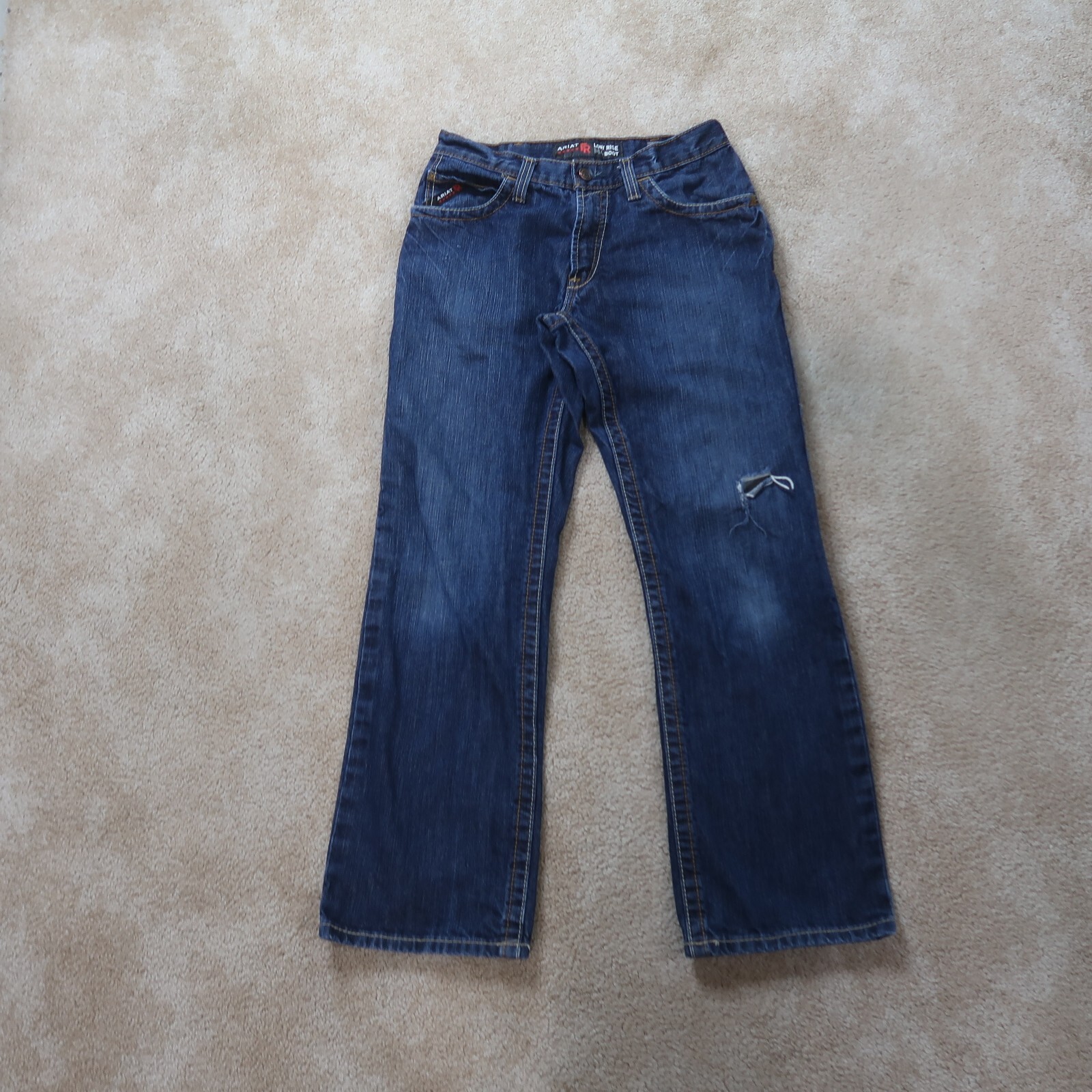 Ariat M4 Low Bootcut Jeans Men’s 30×32 Blue Denim distressed Workwear