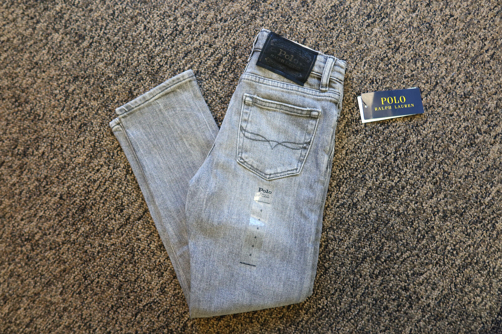 New Polo Ralph Lauren The Sullivan Slim Boy’s Jeans – Size 6 – Sadler (gray)