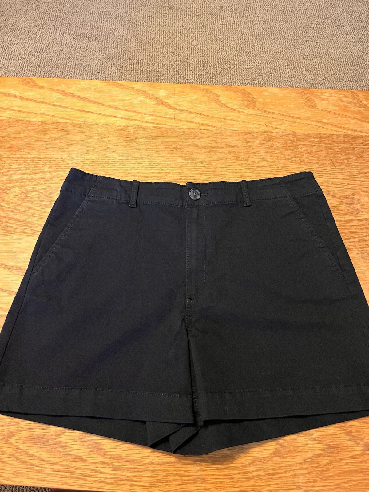 LOFT The Washed Twill Short Women’s 12 Black 4″ Inseam Chino Pockets