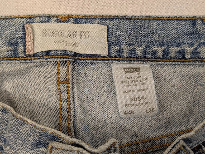 Vintage Levis 505 Jeans Mens 40×30 Distressed Denim Light Wash Y2K Skater