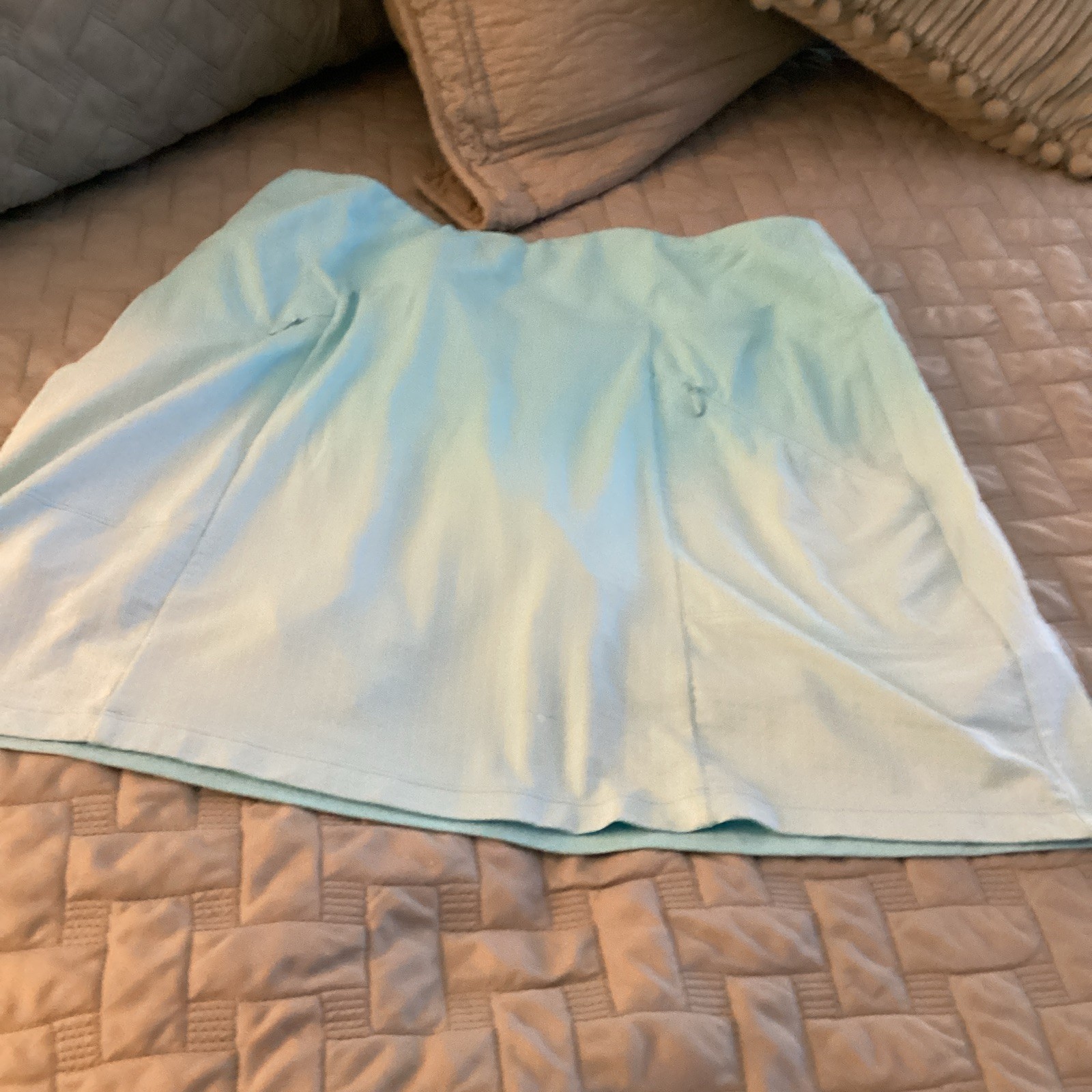 Ibkul Women’s Athletic Skort Juniors M Light Blue Solid Zipper Pocket 31in