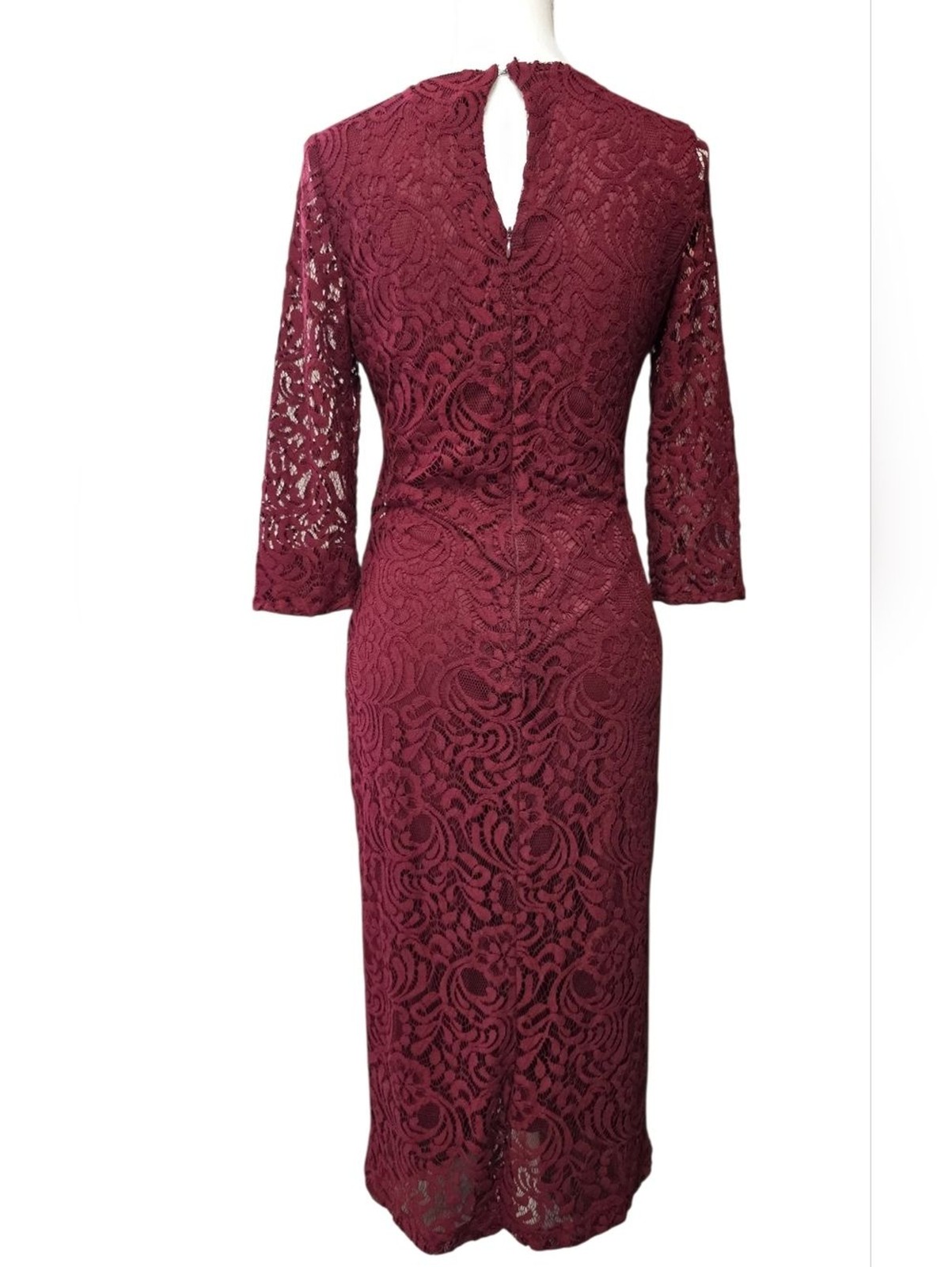 eva mendes for New York & Company Burgundy Lace Midi Dress