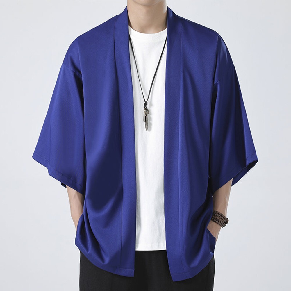 Comfy Fashion Shirt Jacket Yukata 3/4 Sleeve Cardigan Coat Japanese Kimono