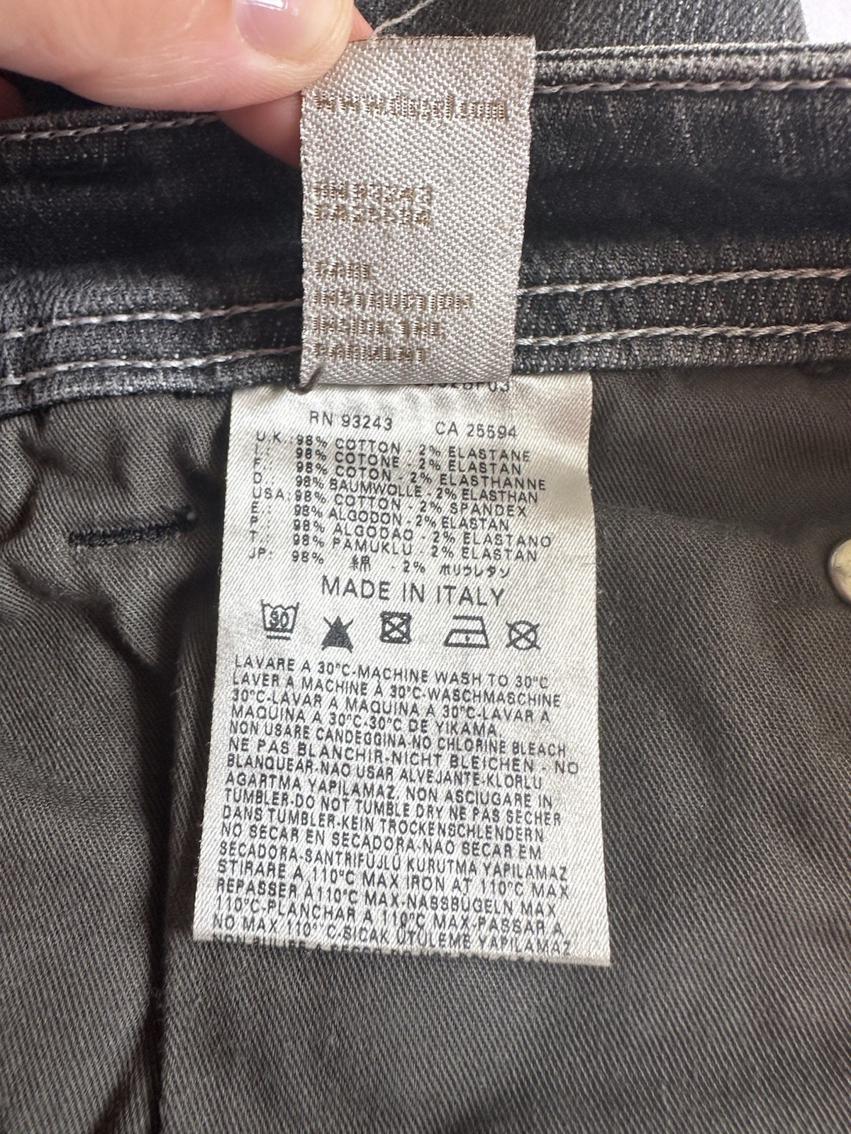 DIESEL Men’s Gray/Black Heeven Button Fly Distressed Denim Jeans- Size 33×34