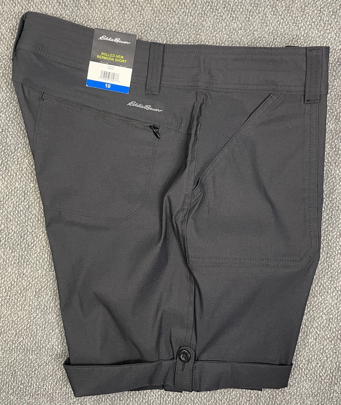 Eddie Bauer Women’s Rolled Hem Bermuda Shorts Black or Red Pick Your Size NWT