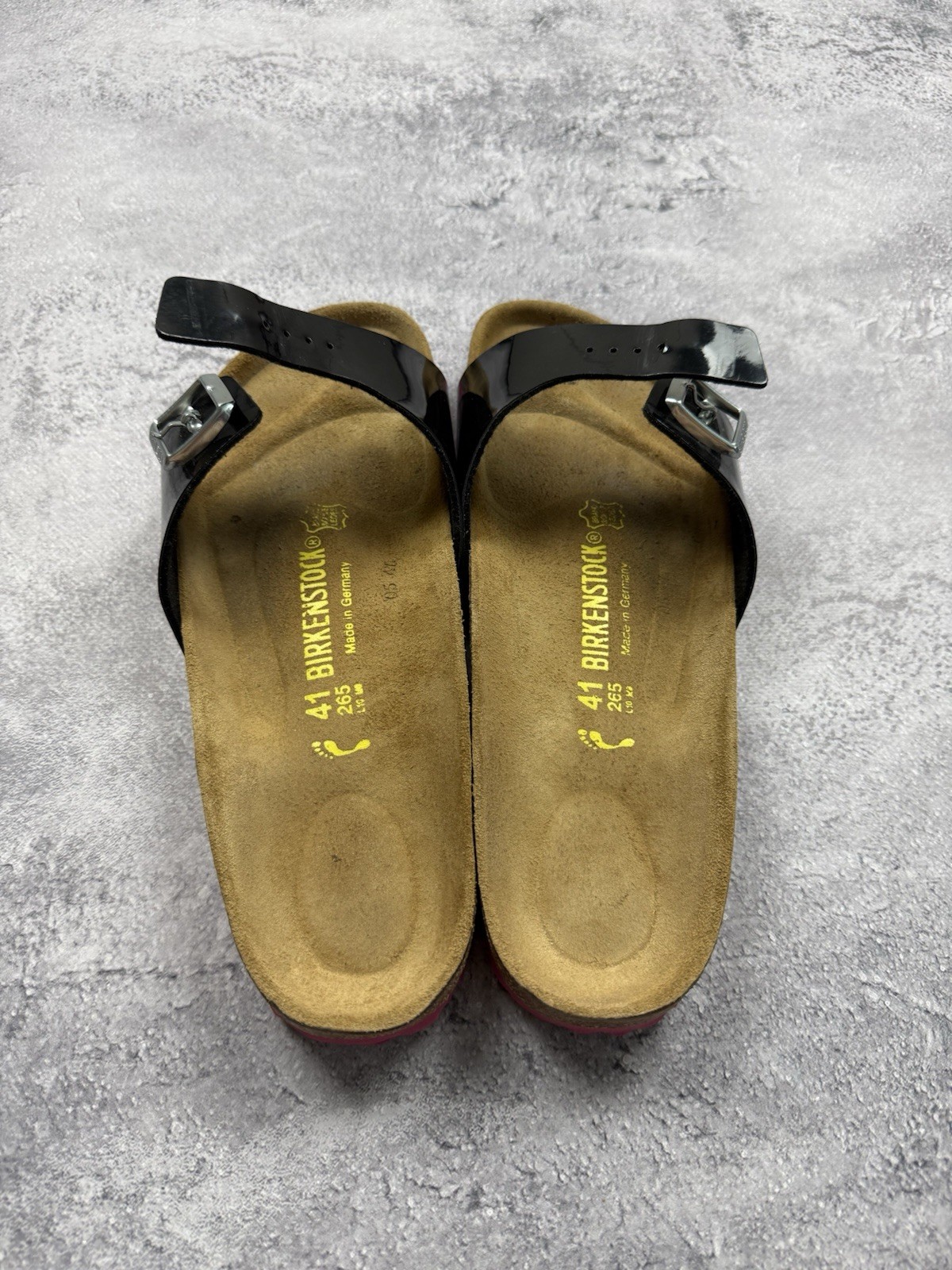 Birkenstock Madrid Sandals Buckle Patent Slides Unisex Women Adjustable Size 41