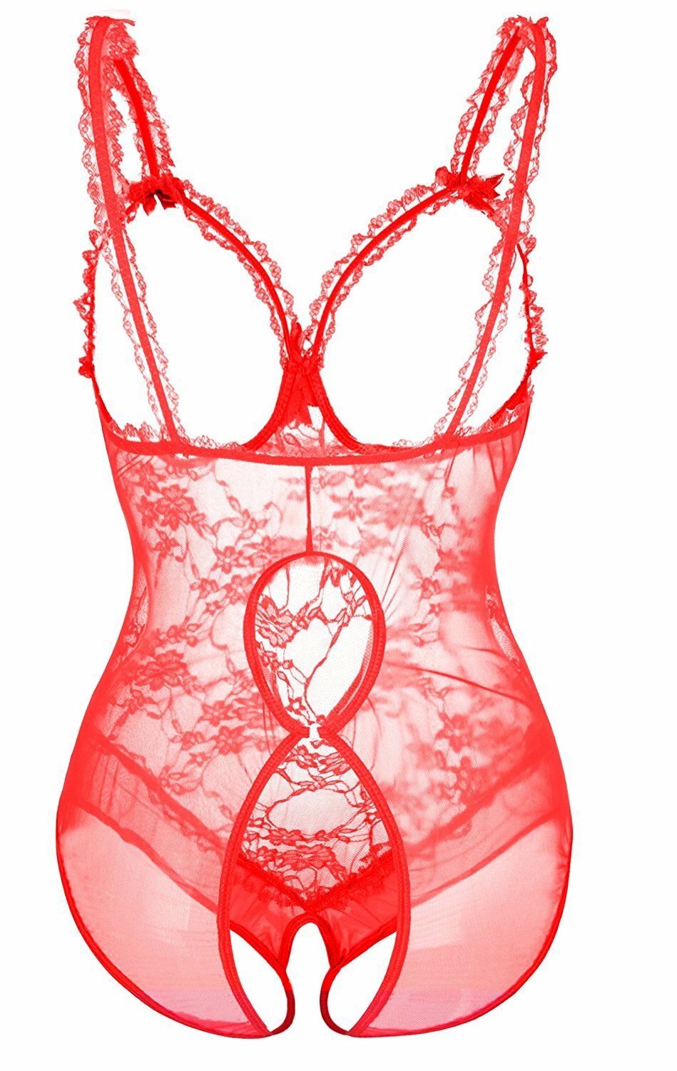 Plus Size Sexy Lingerie Womens Cupless Sleepwear Lace Mesh Underwear Babydoll US