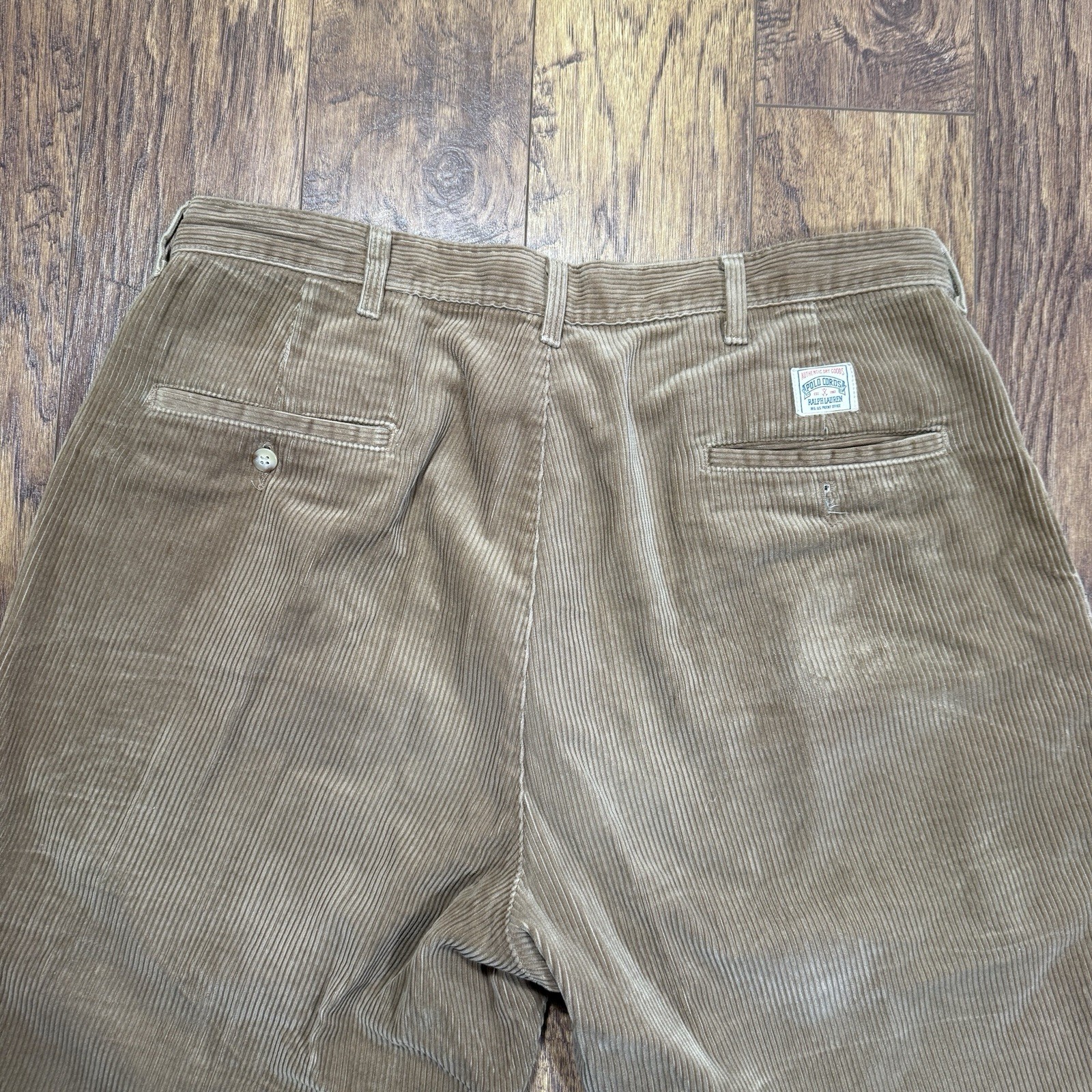 Vintage Polo Ralph Lauren Corduroy Pants Men’s 36×34 Tan Brown Made in USA