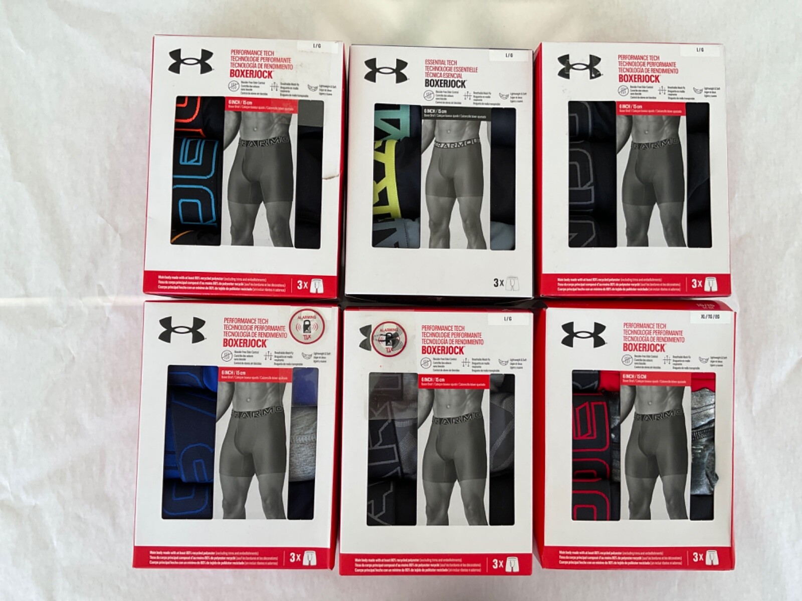 Under Armour 6 inch Tech Boxer Brief New Tag Men Sizes Box Contains 3 Boxerjocks