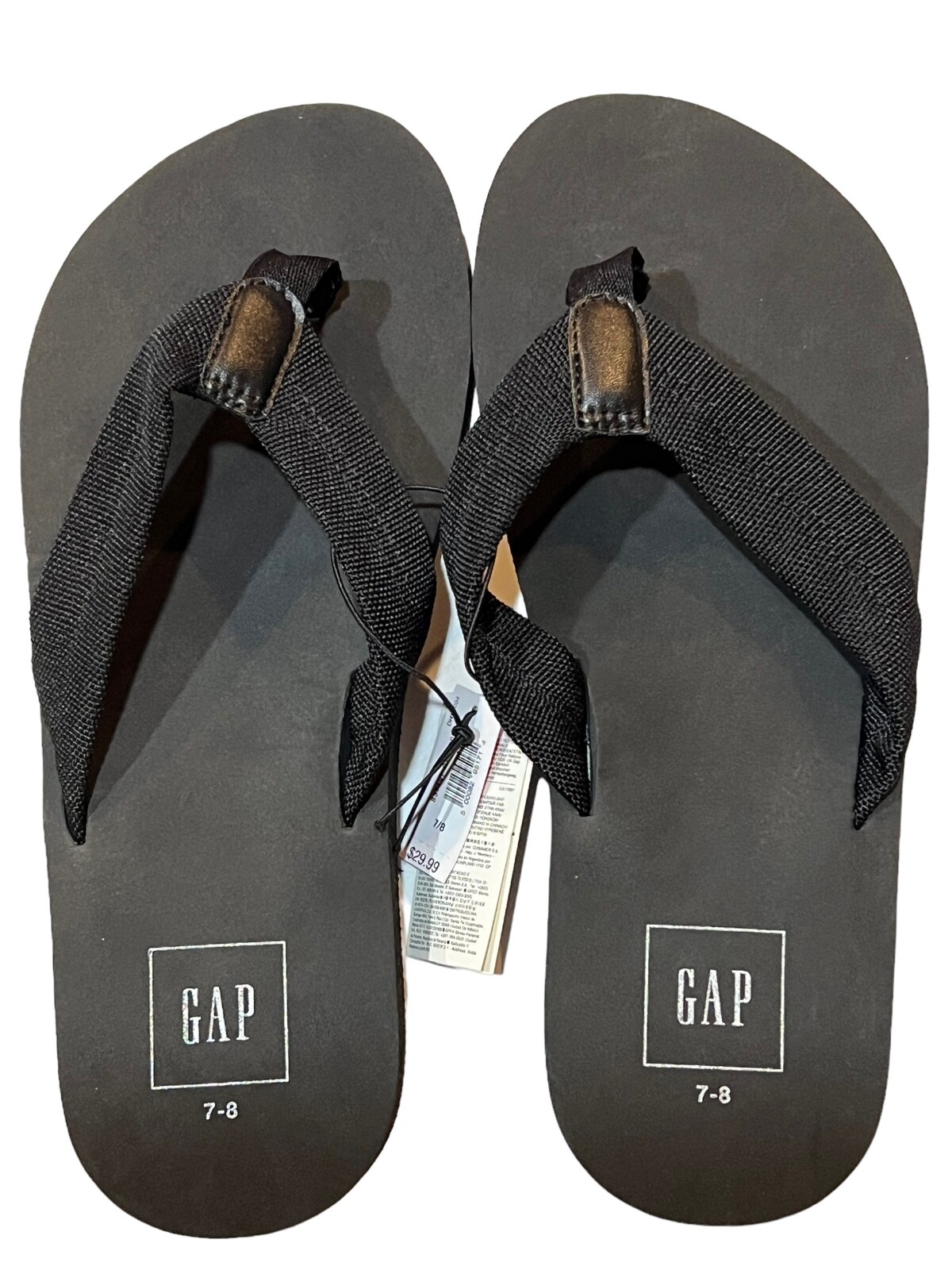 NWT GAP Men’s Flip Flops Sz 7-8, 9- 10, 11-12 Black